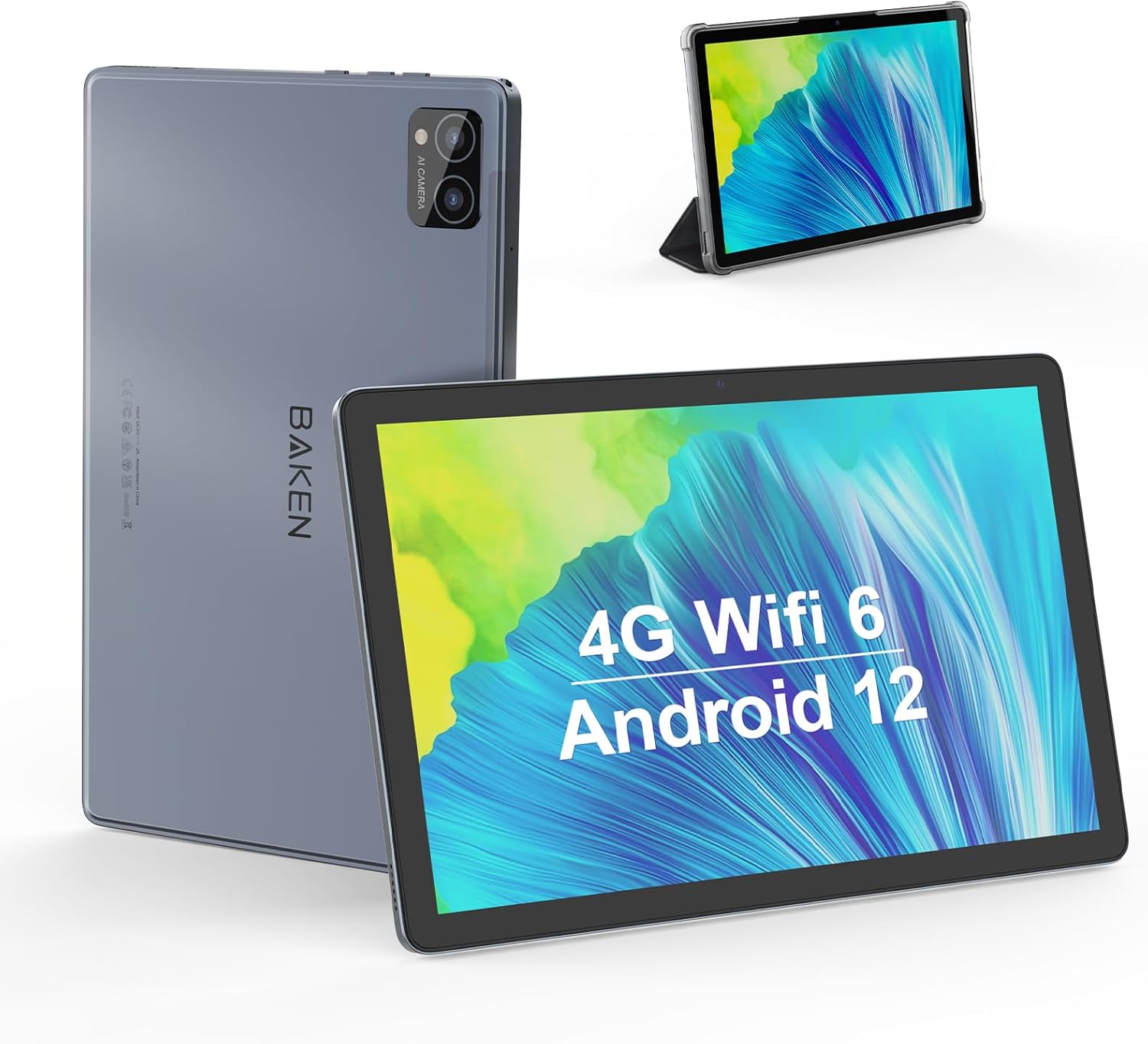 Bakken M40 Tablet Android de 10.1 pulgadas, memoria de 128 GB, batería de 8000 mAh, WiFi 5G, resolución 4GLTE, resolución de 1920 x 1200, cámara de