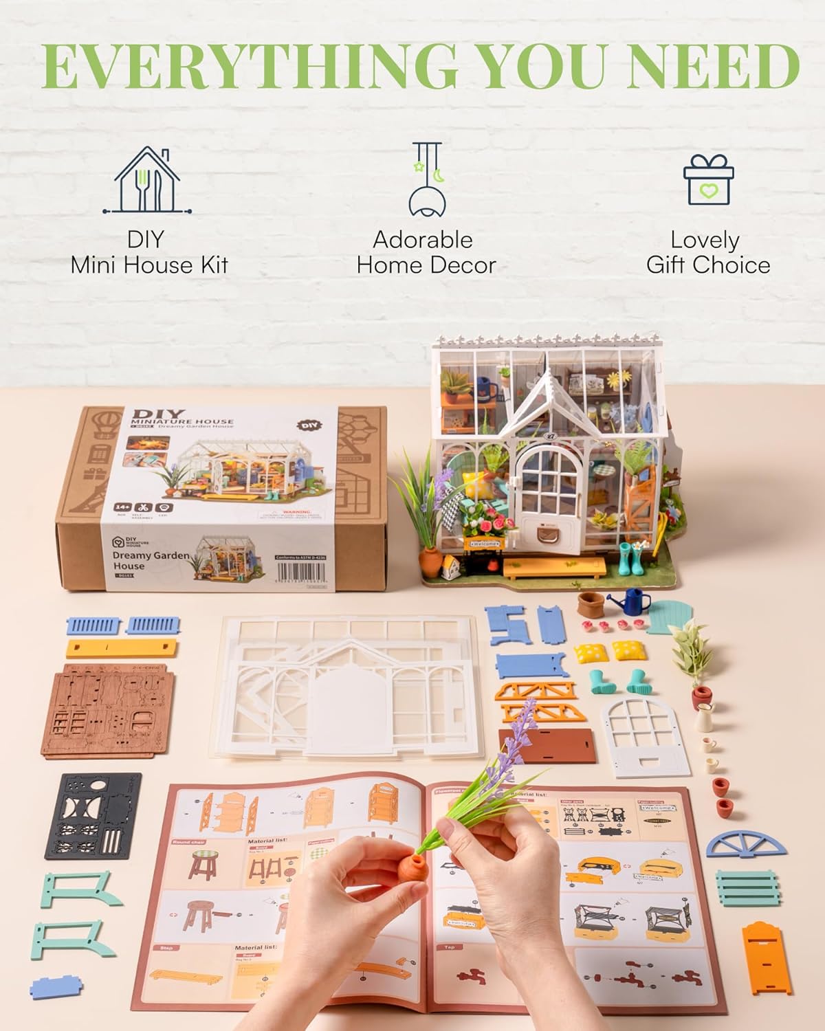 Rowood Kit de casa de muñecas de madera, kit de casa en miniatura para construir para vivir, kit de modelo de artesanía Mayberry Street para adultos