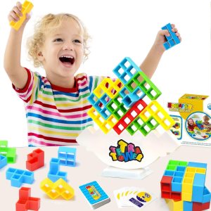 Juego de 48 piezas de rompecabezas de bloques de equilibrio de Tetra Tower, divertidos juegos de fiesta para niños, juegos de mesa Tetra para Juego de 48 piezas de rompecabezas de bloques de equilibrio de Tetra Tower, divertidos juegos de fiesta para niños, juegos de mesa Tetra para