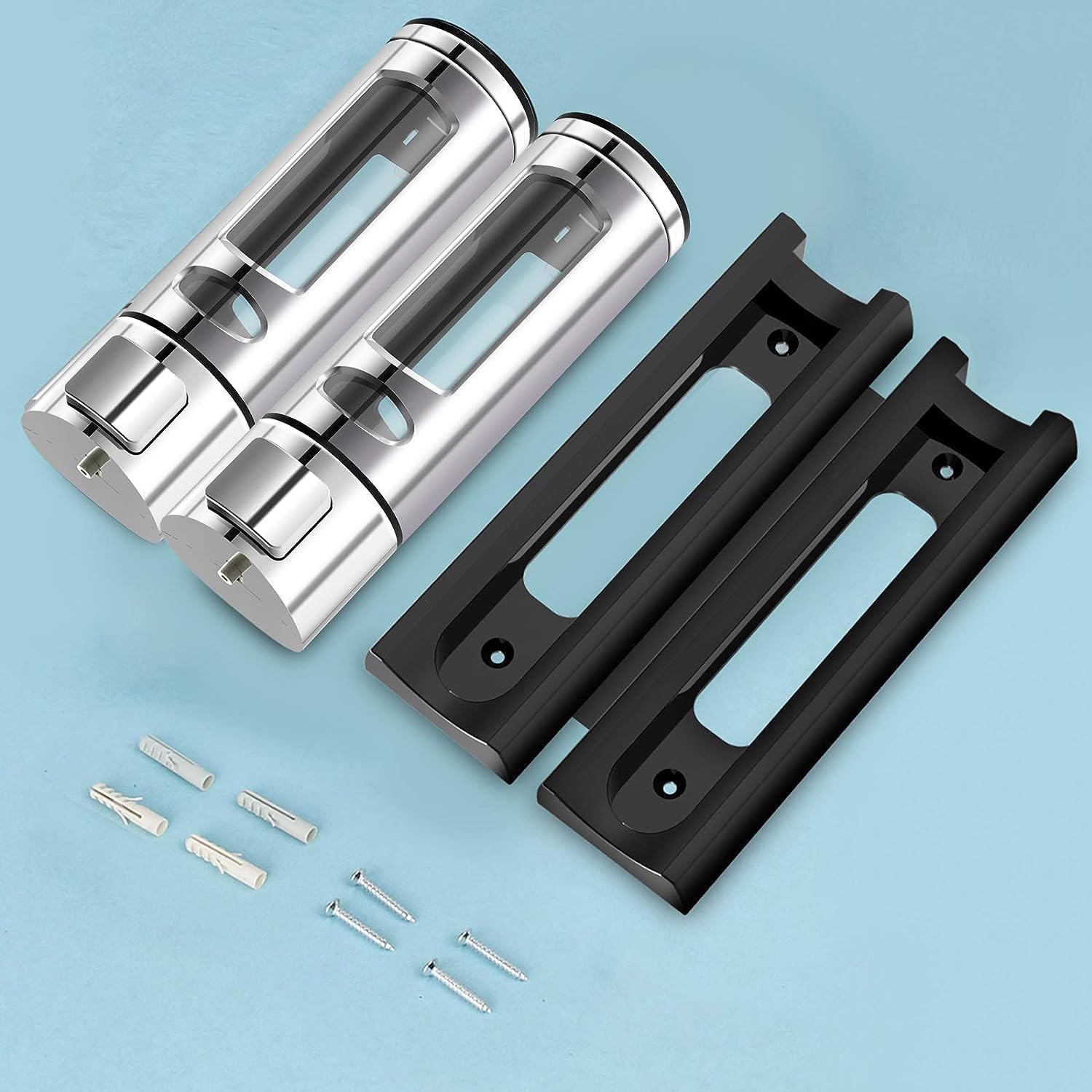 Dispensador de champú para pared de ducha, dispensador de jabón de ducha de 3 x 13.5 onzas montado en la pared, dispensador de champú de ducha de 3