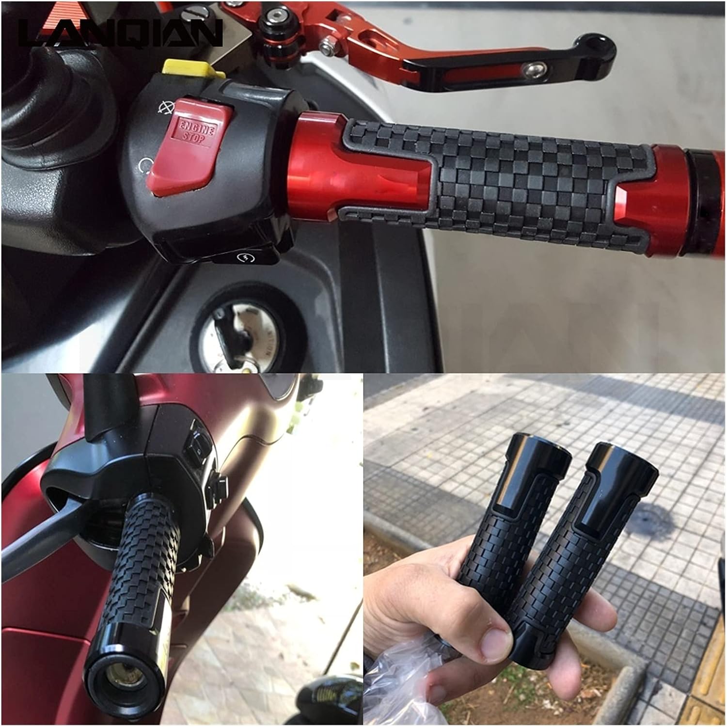 Handlebar Grips for Kawasaki H2R H2 R 2014-2021 2015 2016 2017 2018 2019 2020 Motorcycle 78″ 22MM Handlebar Grip Handle Bar Motorbike Grips End