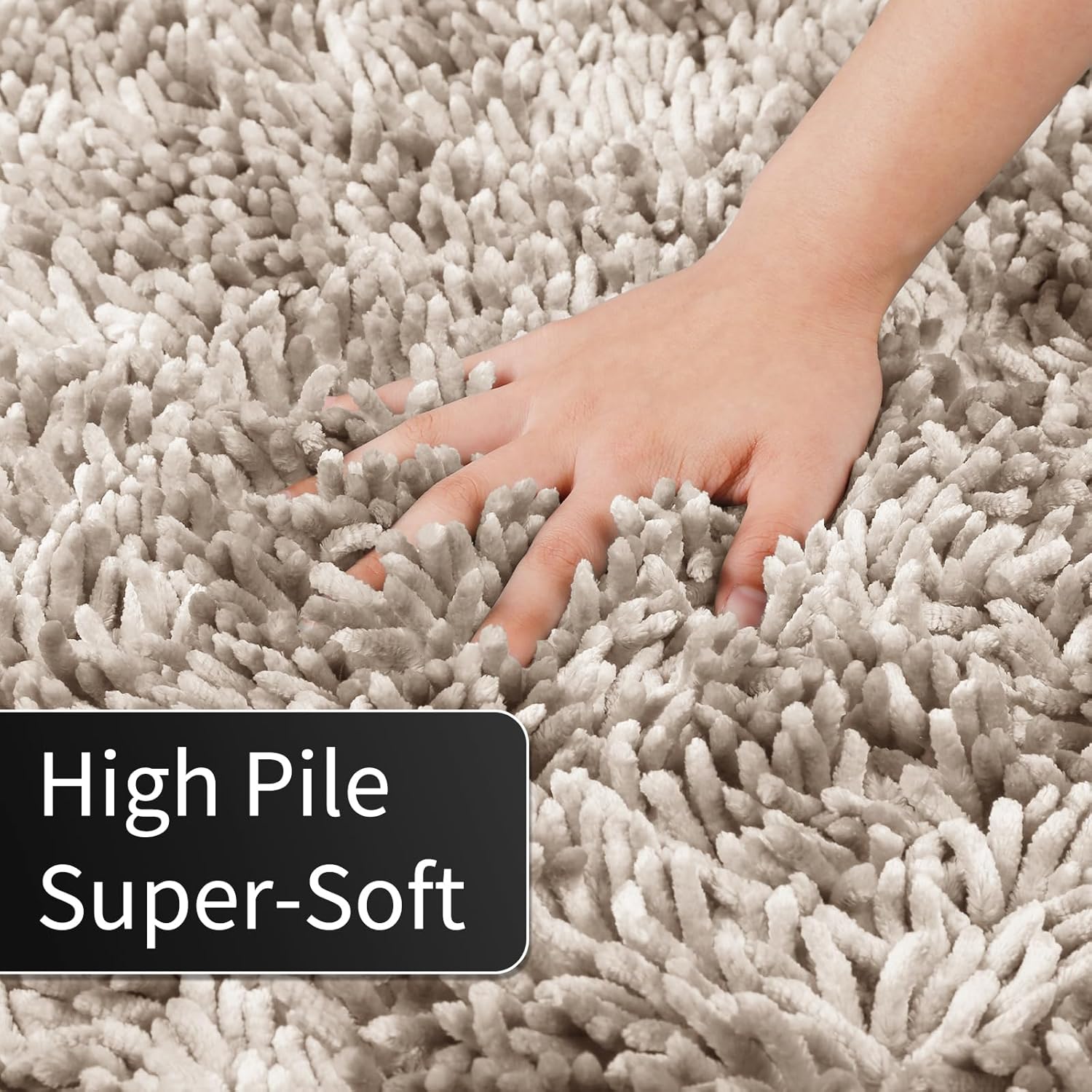 Yimobra Alfombra de baño de chenilla, extra suave y absorbente, antideslizante, lavable a máquina, y secar a máquina, alfombra de felpa para bañera,