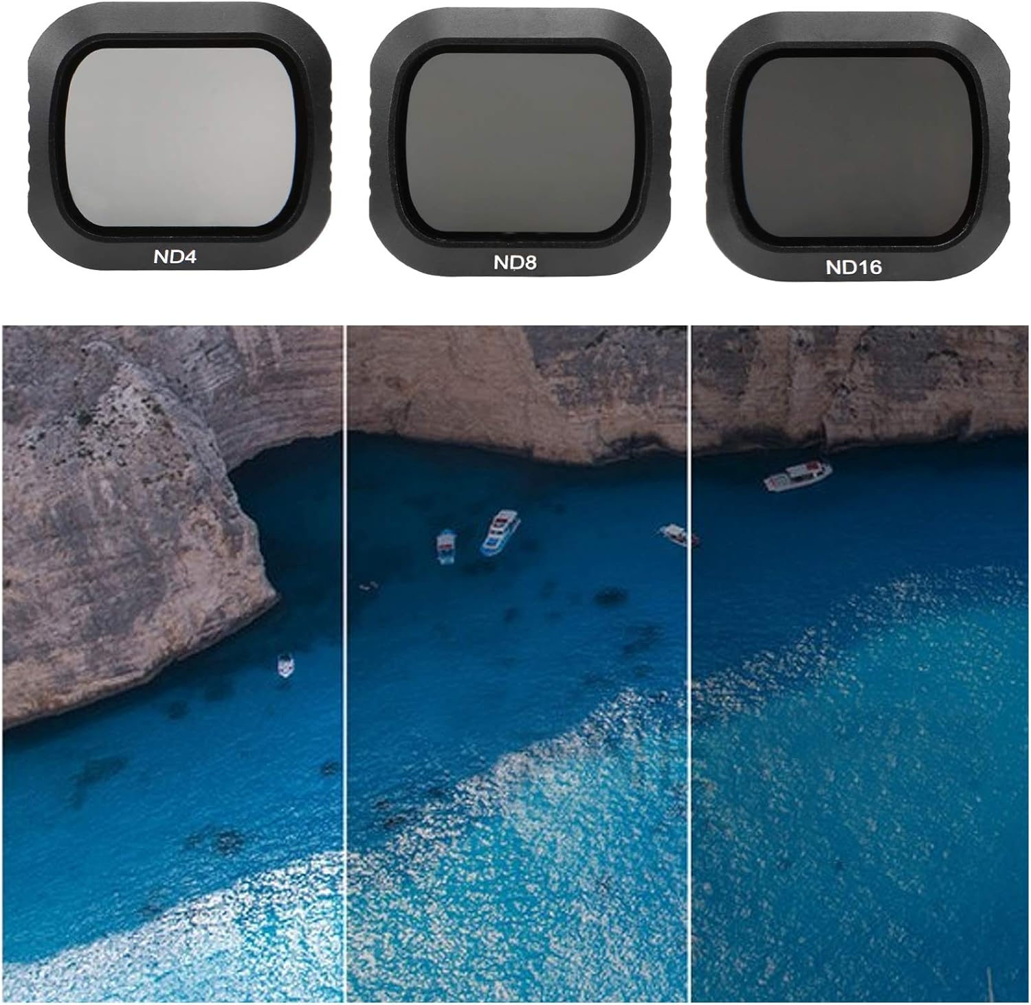 Filtros de lente de cámara ND4 ND8 ND16 Filtro de lente de densidad neutra 3 en 1 Set para cámara Mavic 2 Pro reduce el polvo y los arañazos Filtro