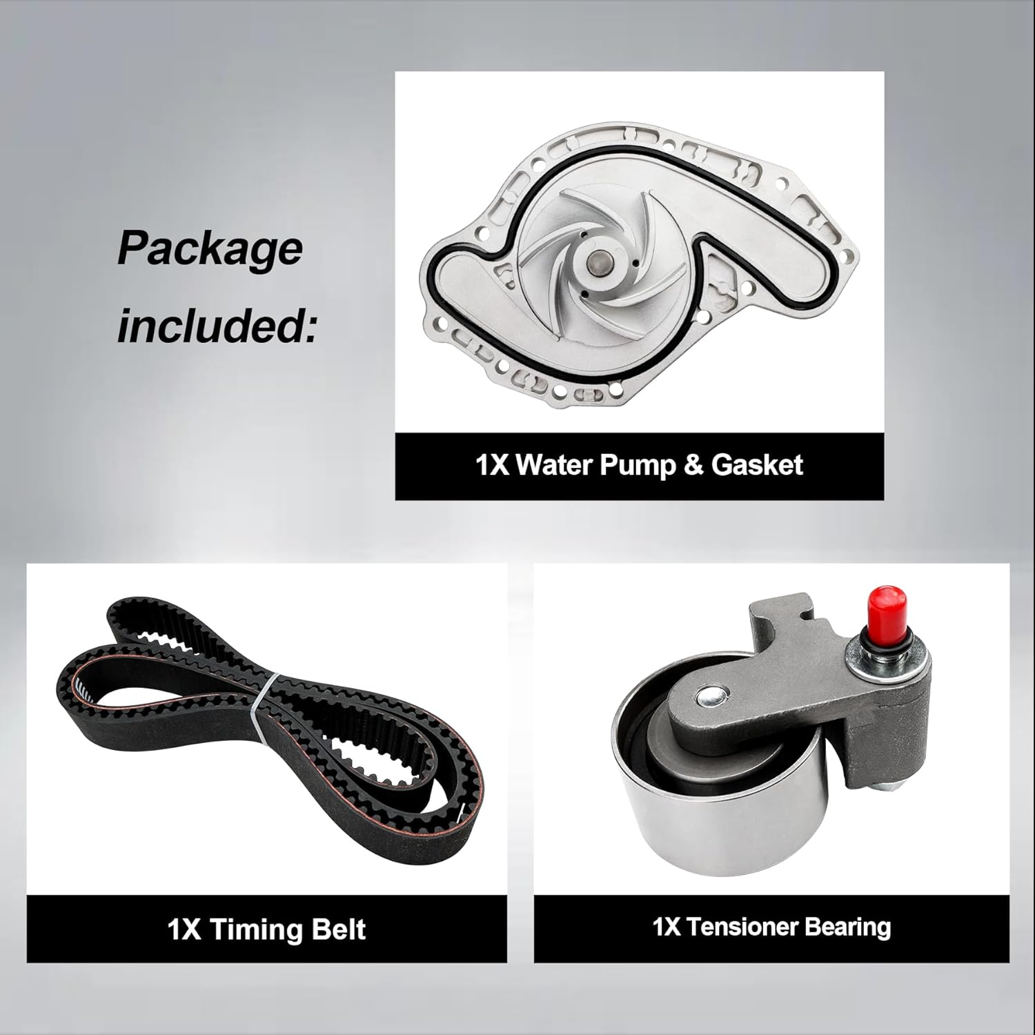 Kit de correa de distribución del motor con bomba de agua  Compatible con vehículos Chrysler, Dodge y Volkswagen 2005-2010 3.5L 4.0L V6 SOHC 24