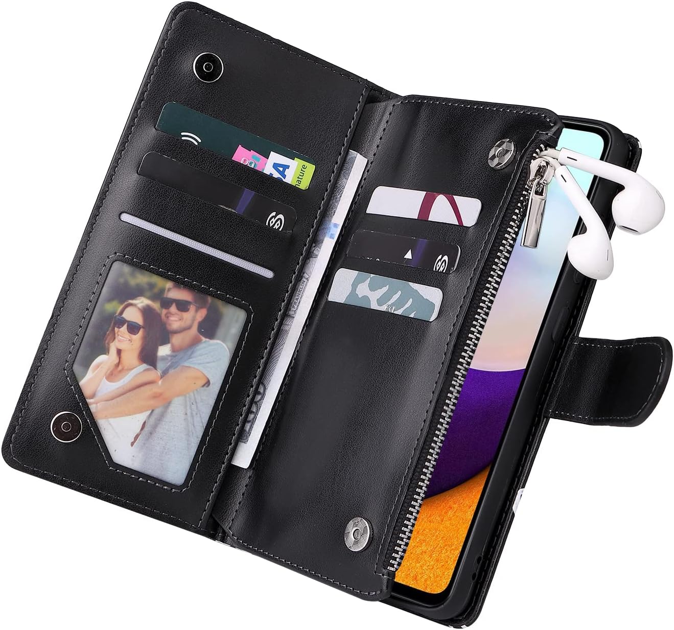 UEEBAI Funda tipo cartera para Samsung Galaxy A52 4G5G A52S 5G, bolso de mano con cierre magnético de poliuretano vintage de alta calidad, bolsillo
