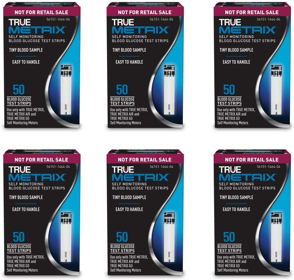 True Metrix – Tiras de prueba de glucosa en sangre para automonitoreo (6 cajas de 50)