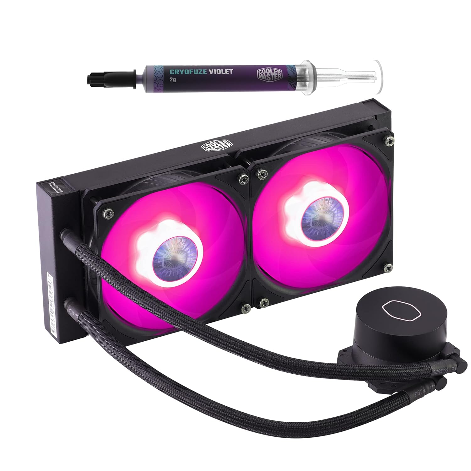 Cooler Master MasterLiquid ML240L RGB V2, enfriador líquido de CPU y pasta térmica de rendimiento HTK, radiador de 240, doble flujo de SickleFlow de
