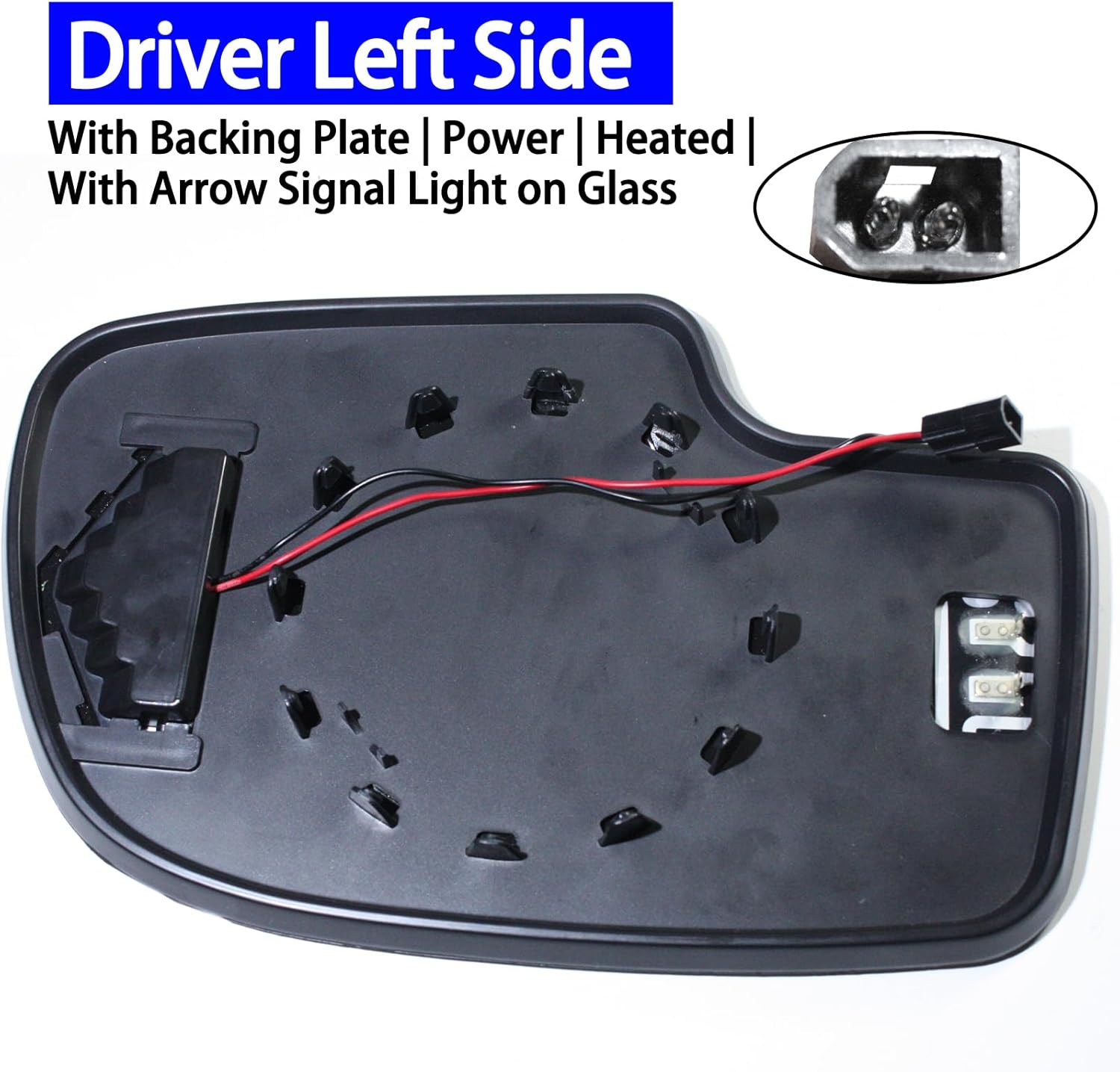 Espejo calefactable para el lado del conductor, repuesto de cristal retrovisor, lente de vidrio calentada con señal de flecha para Chevy Silverado
