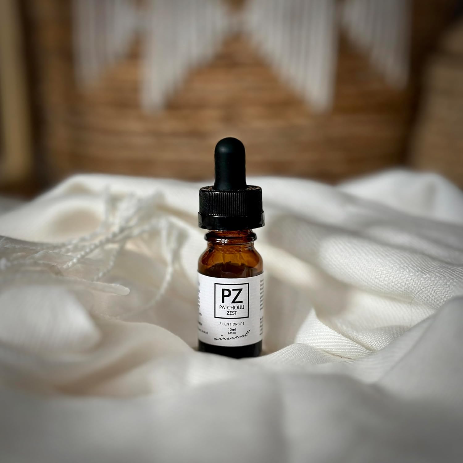 Aceite difusor de ralladura de pachulí, mezcla de aceites esenciales y aroma AirScent de 0.3 fl oz, botella de aceite de fragancia de 34 onzas