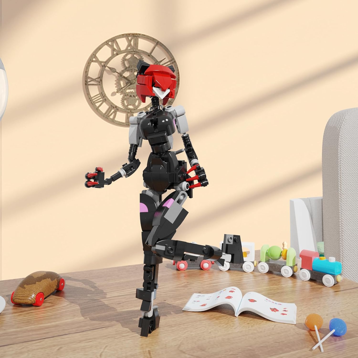 Mecha – Juego de bloques de construcción, modelo de figura de acción de robot Cat Girl, juguetes de mujer gato para niños y niñas, regalos de