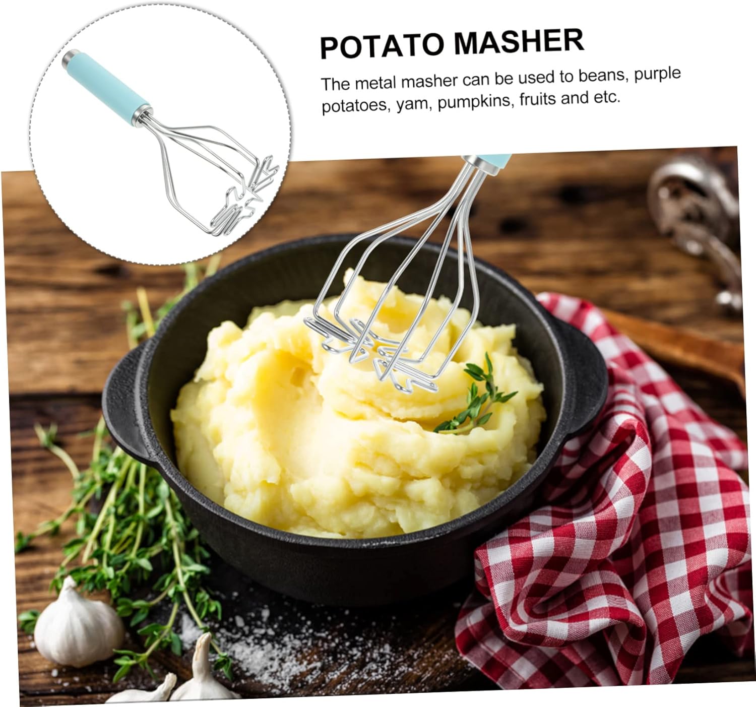 Triturador de patatas Prensa de frutas Gadgets domésticos Herramienta de aguacate Prensa de verduras Prensa de patatas Rocker Cocina Triturador de