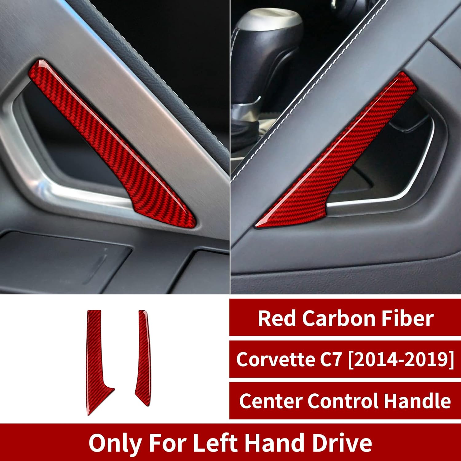 Para Corvette C7 – Adhesivo para manija de control central de automóvil de fibra de carbono para Chevrolet Corvette C7 Z06C7 Stingray Z51C7 Grand
