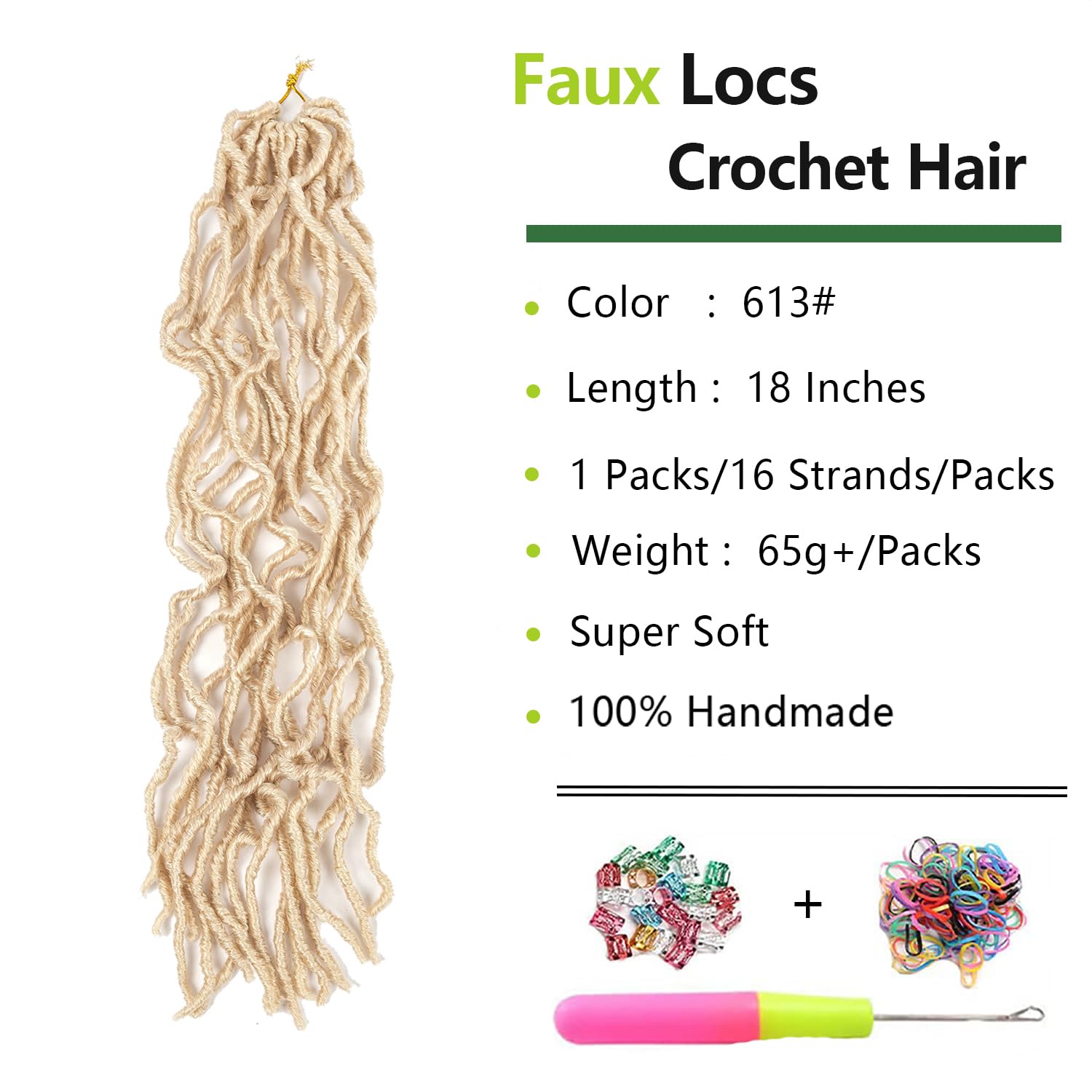 Las rastas Nu sintéticas de ganchillo de 18 pulgadas  45.72 cm., trenzas de ganchillo rizadas, onduladas, rastas de diosa previamente rizadas,