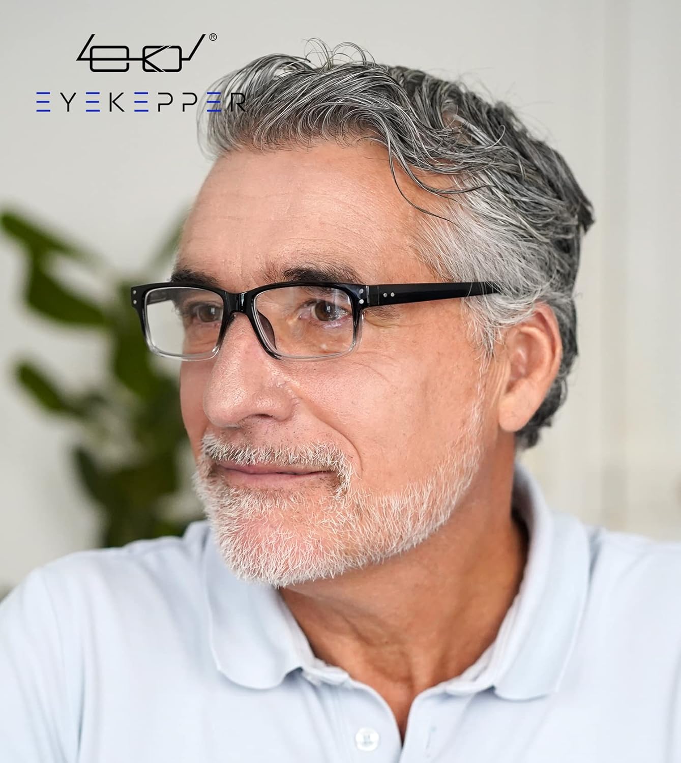 (Debe comprar ambos ojos) Negro Claro Ojo Derecho+1.50 Gafas de lectura con diferente fuerza para cada ojo