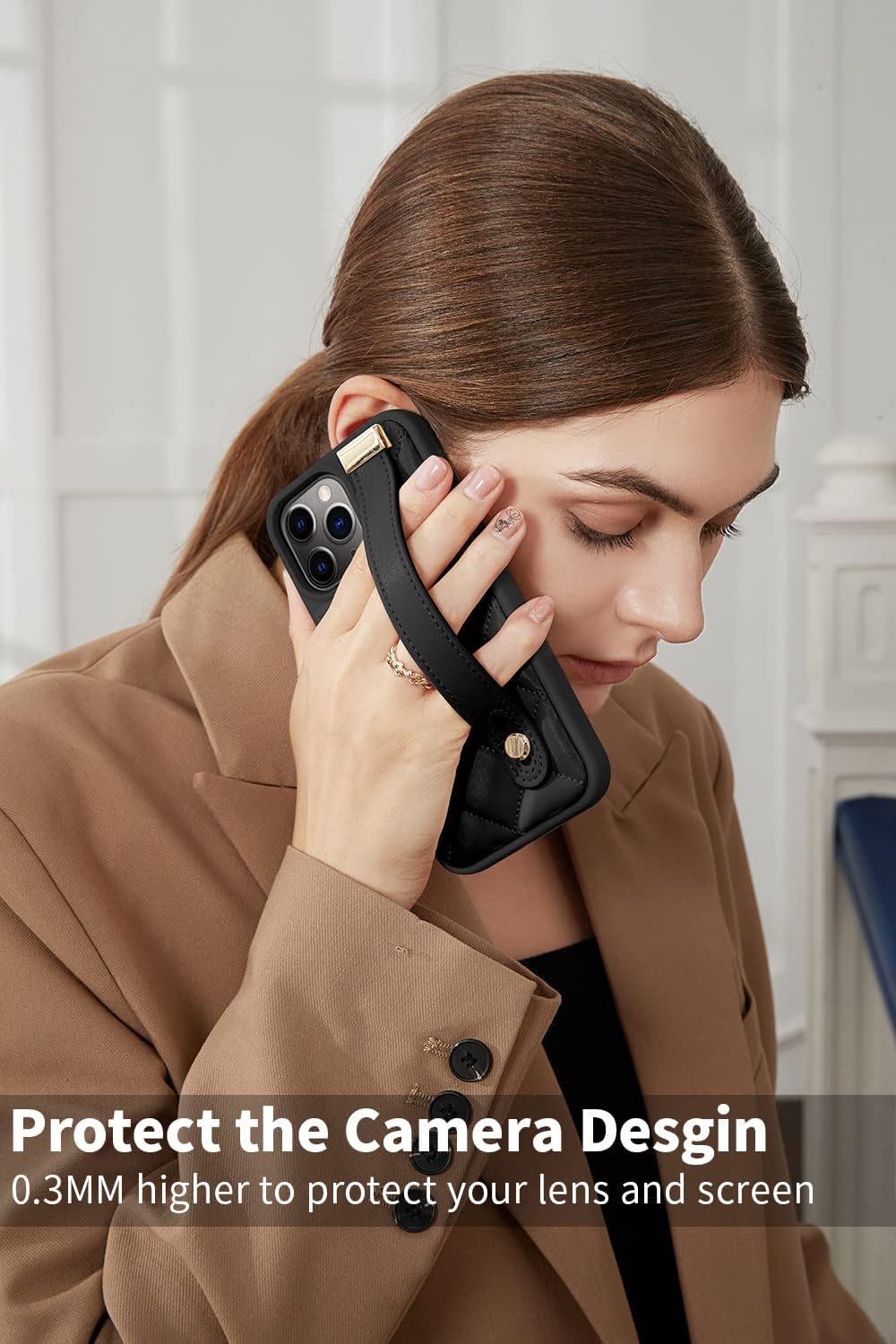 ZVE iPhone 11 Pro – Funda acolchada de cuero a prueba de golpes, con función atril para mujer, compatible con iPhone 11 Pro, 5.8 pulgadas, color