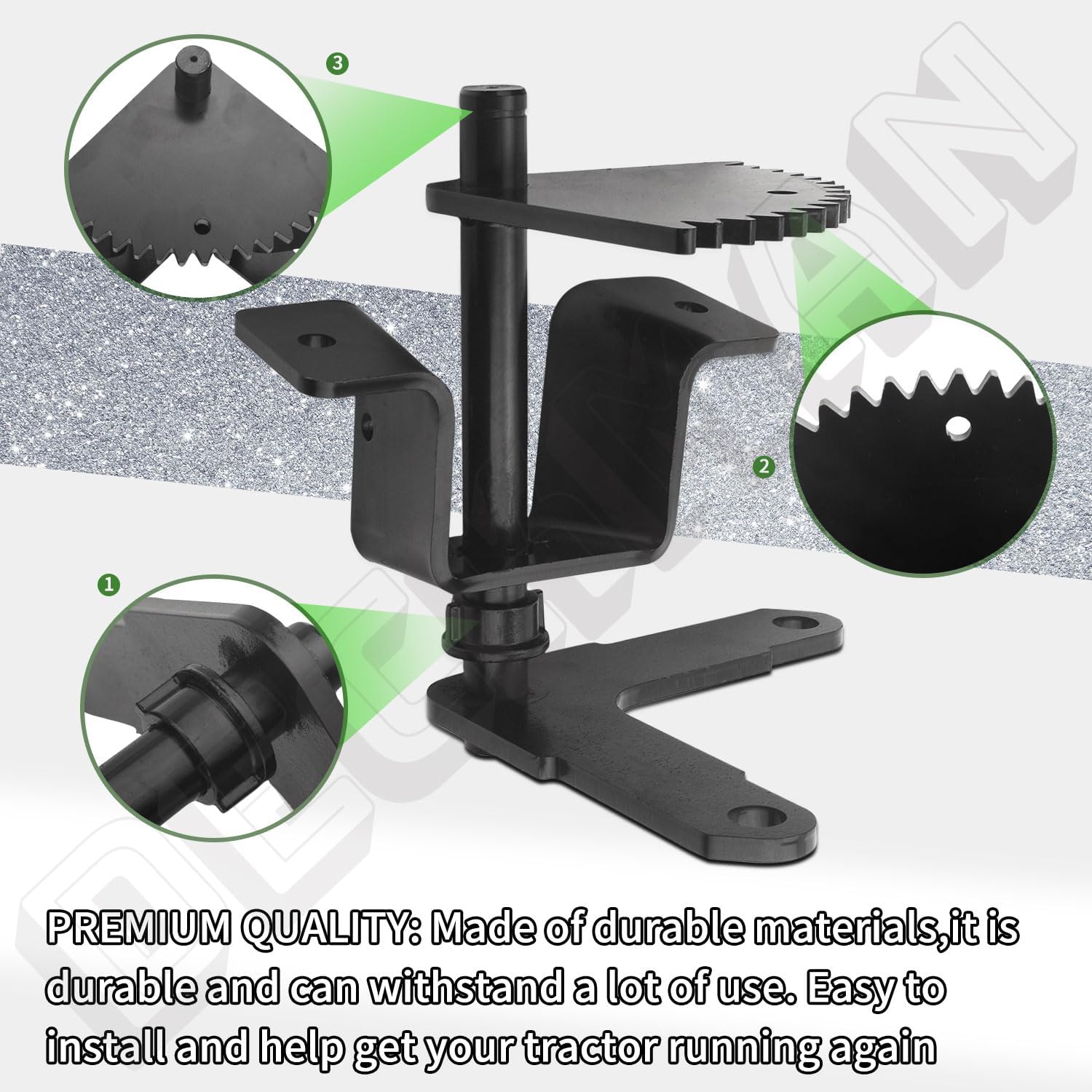 AM122732 Engranaje del sector de dirección y AM131615 Kit de eje de dirección para John-Deere 133 155 160 166 170 180 190 LTR, reconstrucción de