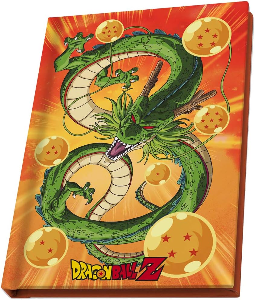 ABYstyle El juego de regalo de Dragon Ball Z incluye vaso DBZ con símbolo de Kame de 12 onzas, Shenron de tapa dura y 7 bolas de dragón, cuaderno de