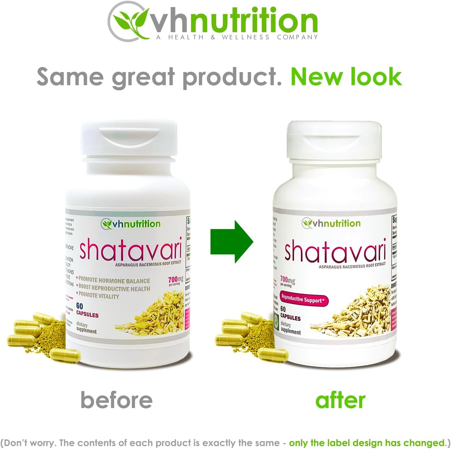 VH Nutrition SHATAVARI  Cápsulas Shatavari  700 mg de extracto de espárragos racemosos  Vitalidad Femenina* y rejuvenecimiento*  Equilibrio de
