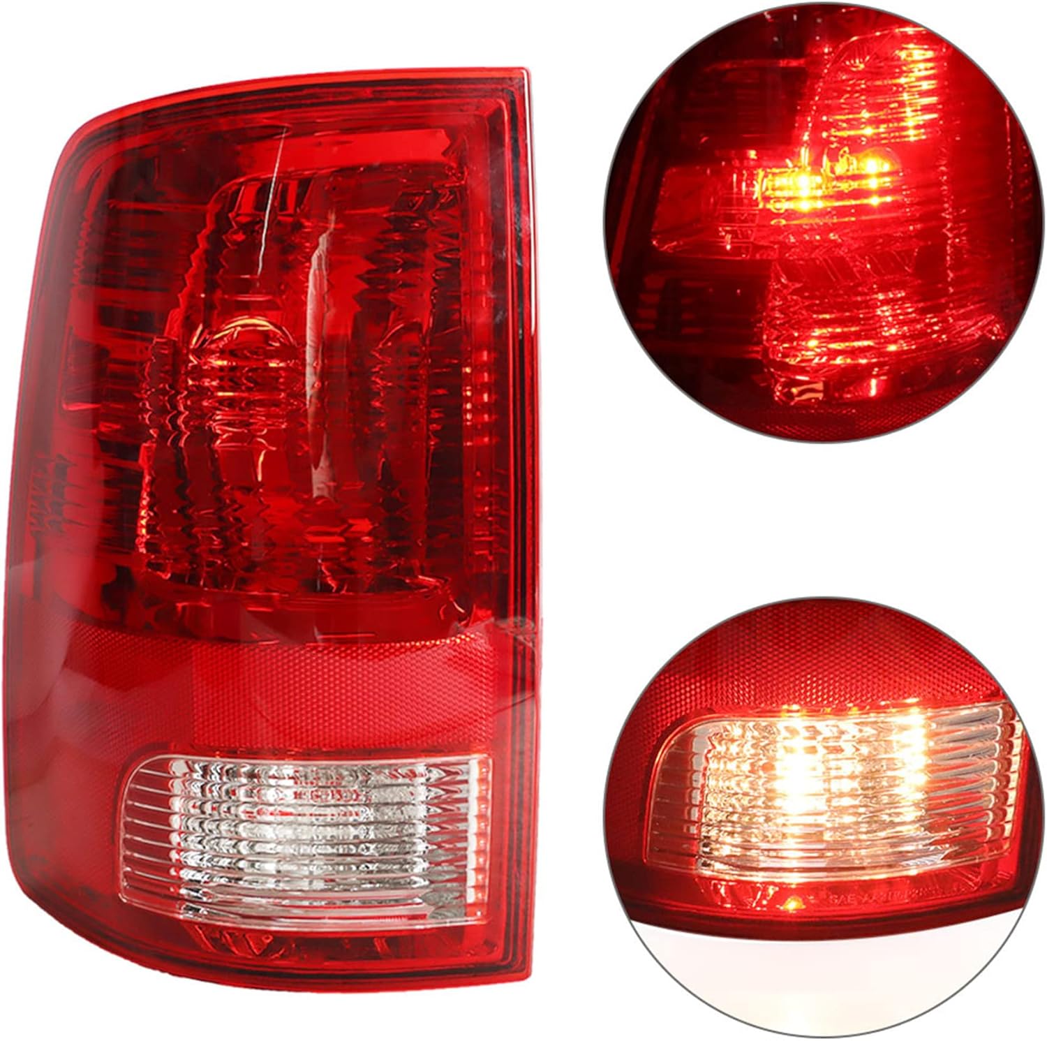 munirater Reemplazo del montaje de la luz trasera izquierda para el lado del conductor de la camioneta Ram Pickup 2009-2020 55277415AF