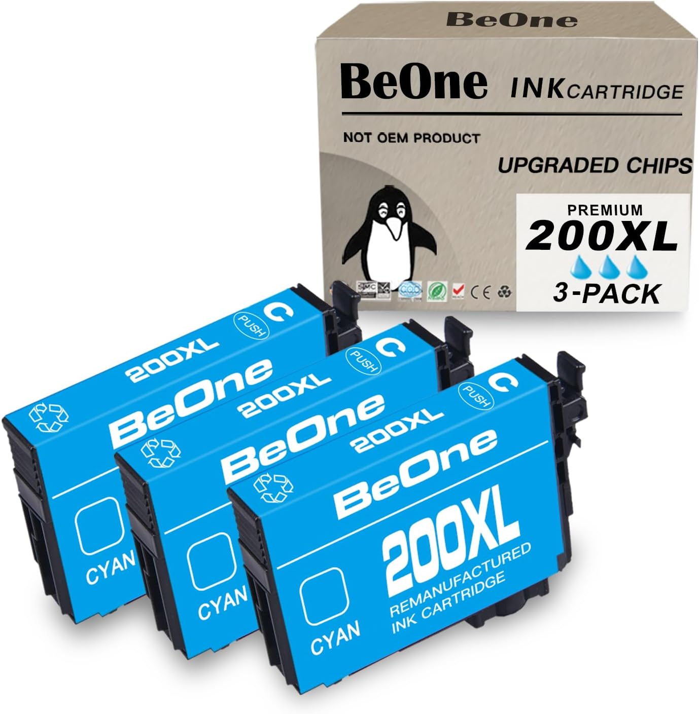 BeOne Cartuchos de tinta remanufacturados de repuesto para Epson 200XL T200XL para impresora Expression Home XP-200 XP-300 XP-310 XP-400 XP-410
