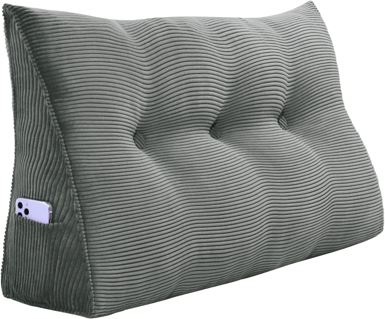 Almohada de lectura triangular XL con cabecera de cuña, almohada extra grande de apoyo de espalda para sentarse en la cama, sofá cama, cojín de