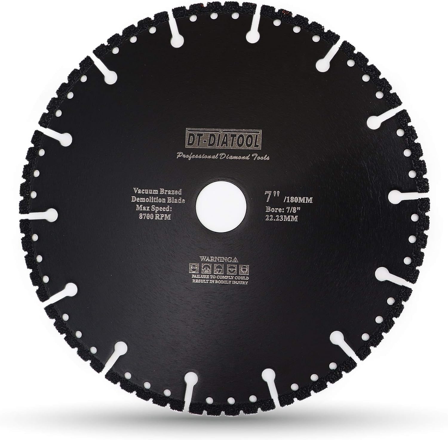 DT-DIATOOL Rueda de corte de metal de 7 pulgadas para tubo de acero multiuso Ángulo de barras de refuerzo de hierro Acero Aluminio PVCVacuum soldado