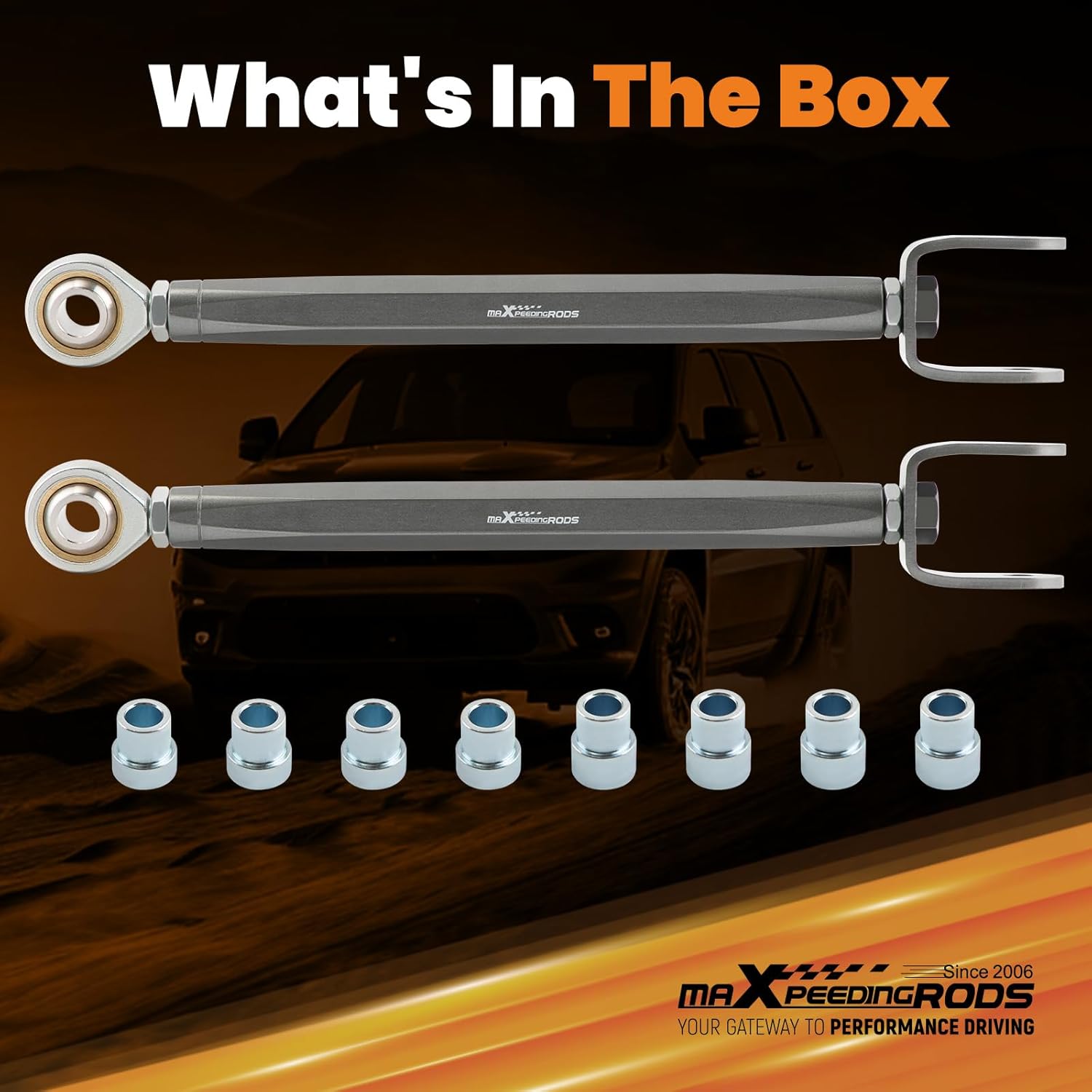maXpeedingrods Puntera trasera para Nissan 350Z Z33 2003-2009, para Infiniti G35 2003-2007, punta trasera ajustable -2 a +2, gris
