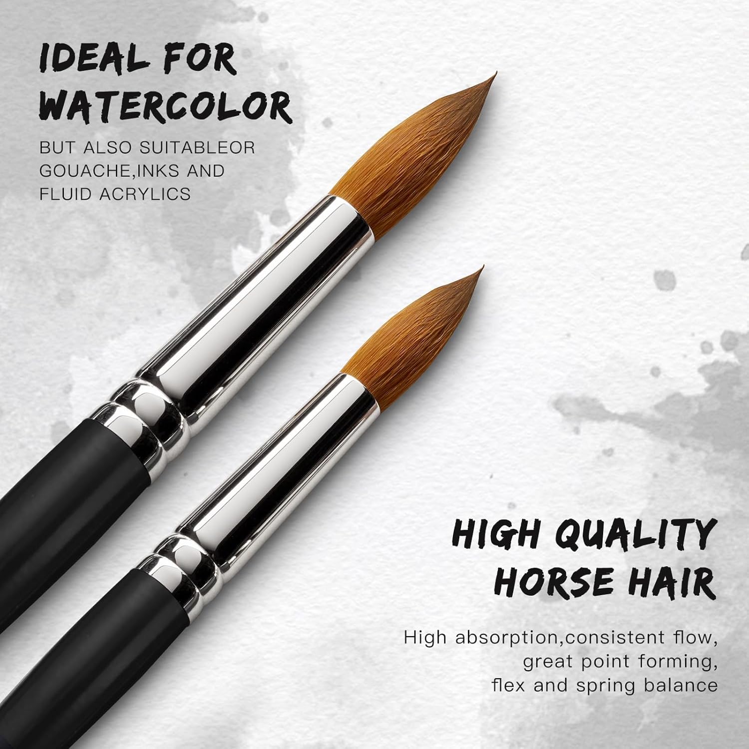 golden maple – Juego profesional de pinceles de acuarela, 10 pinceles de artista, pinceles de pintura de acuarela, pinceles de pintura de punta