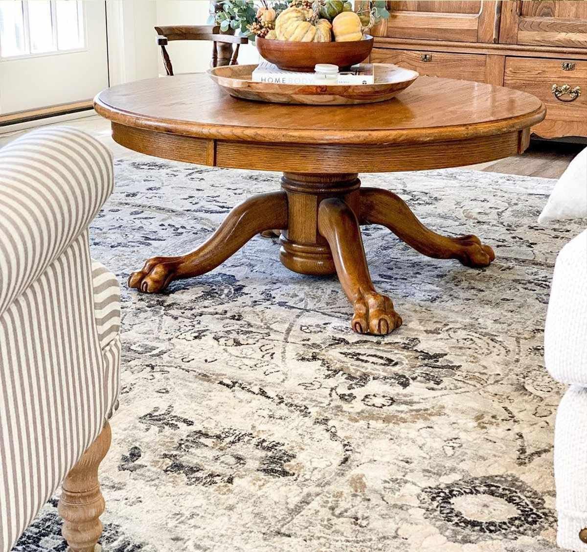 Hauteloom Georgiana – Alfombra rústica para sala de estar, dormitorio, comedor, estilo persa, aspecto floral tradicional, color gris, negro, marrón