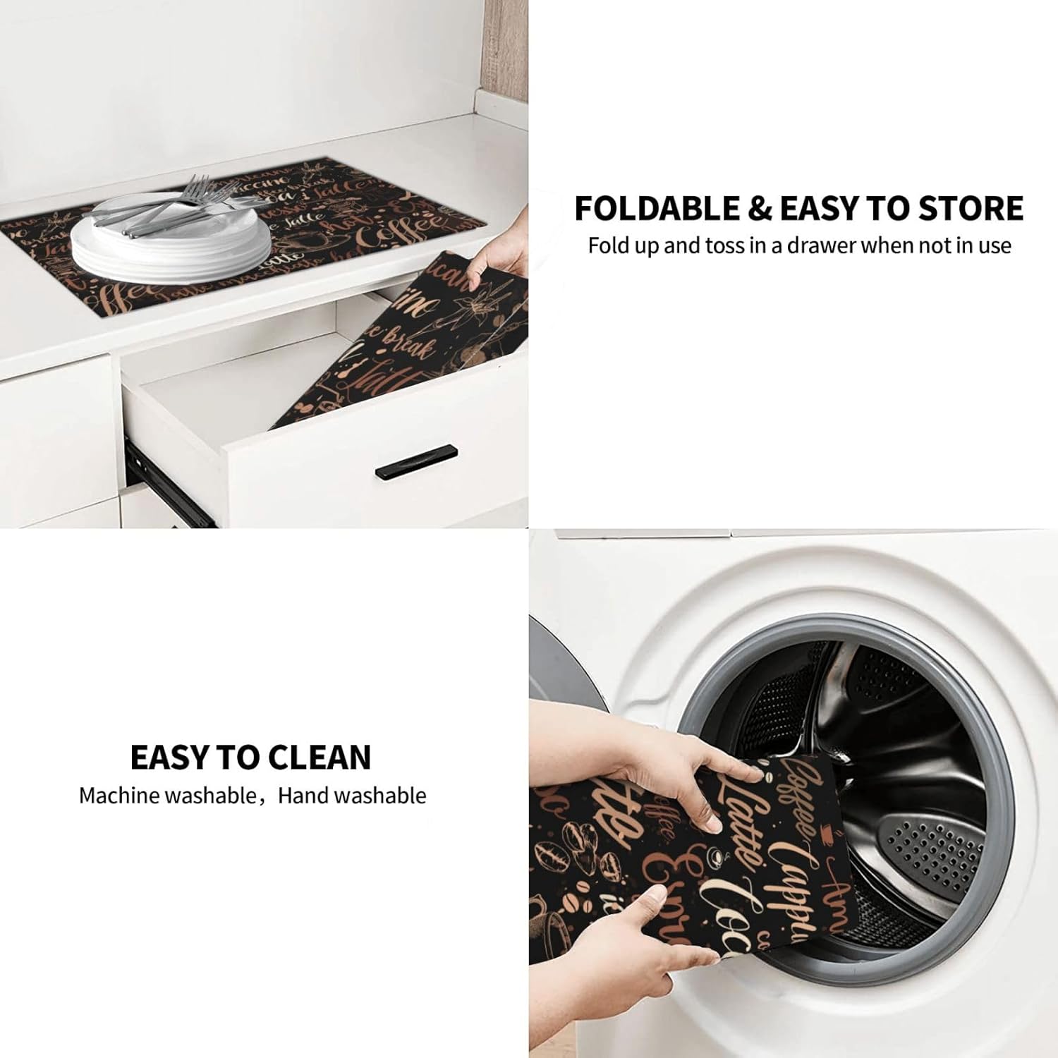 Tapete de secado de platos de café para encimera de cocina, máquina de café absorbente, almohadilla de microfibra absorbente, tapete de drenaje de