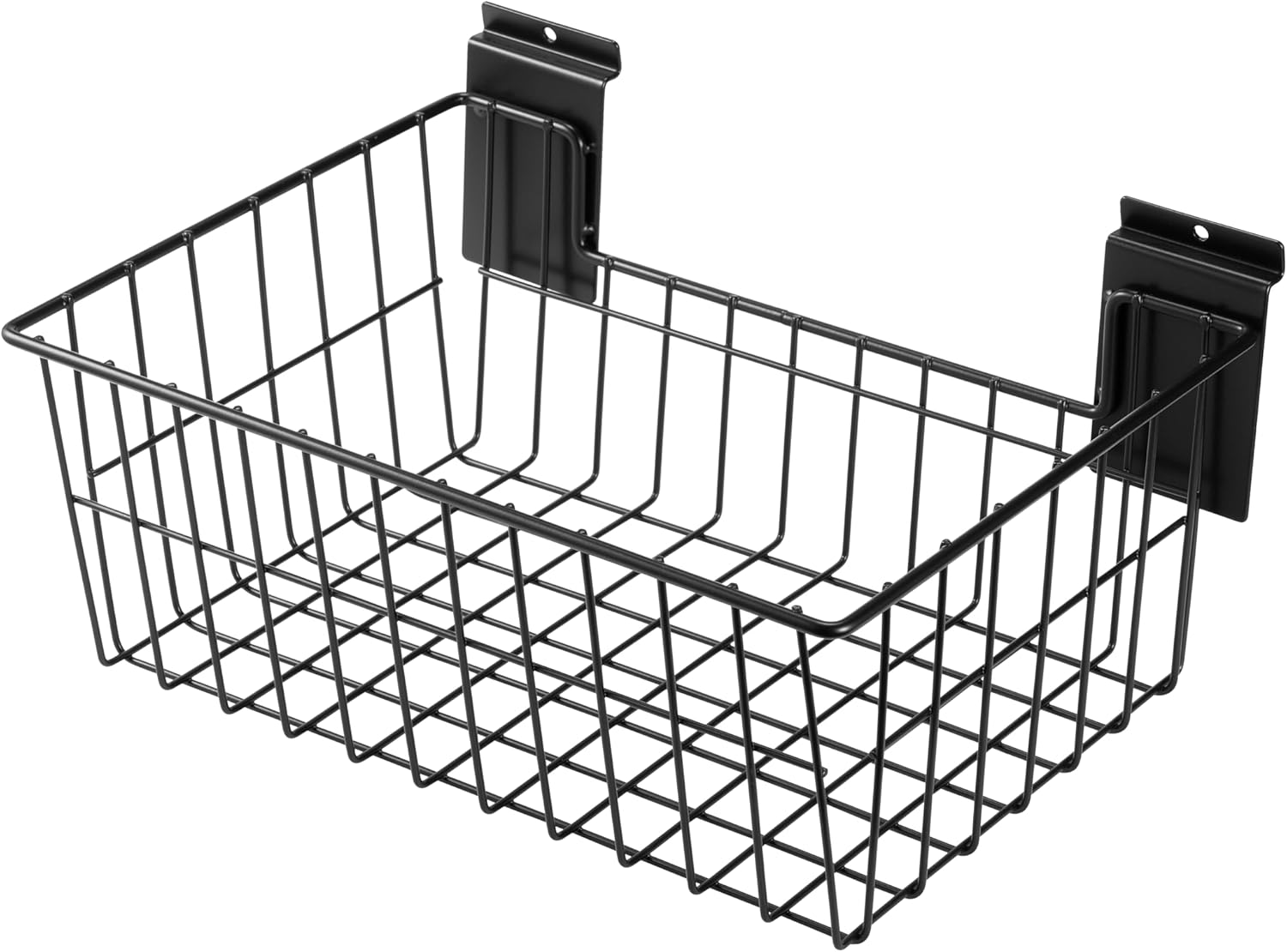 Cesta Slatwall de 15 pulgadas de ancho x 11.1 pulgadas de profundidad, resistente con listones de alambre de acero para colgar en la pared,