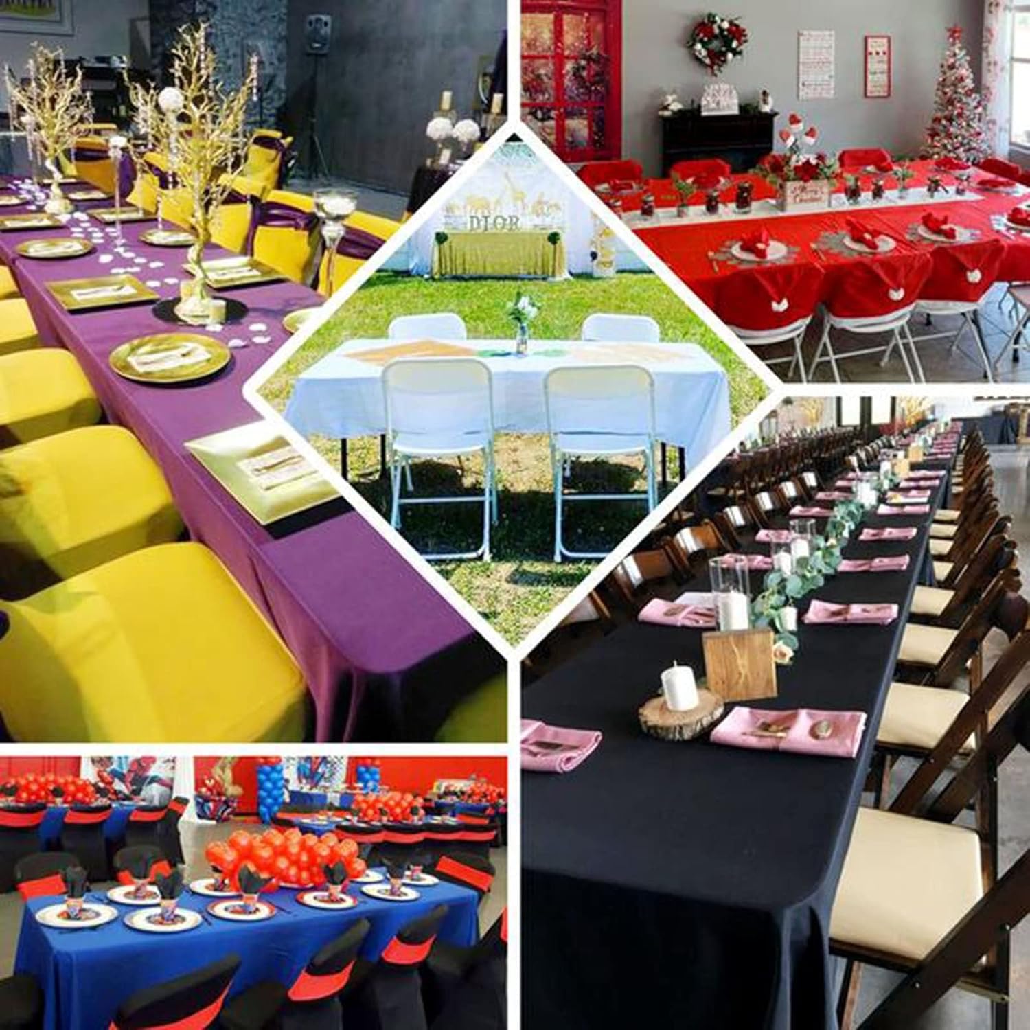 Efavormart – Mantel rectangular de poliéster, 54 x 96 pulgadas, color borgoña, para banquete, boda, fiesta, restaurante