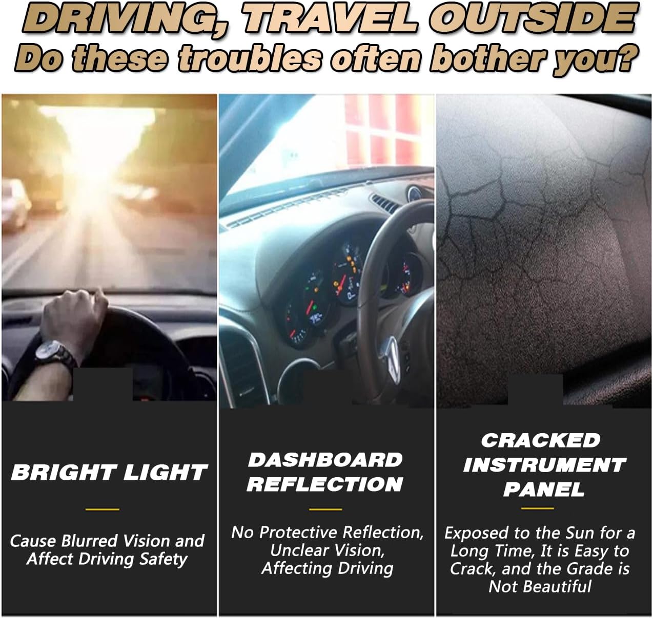 Delicadas cubiertas interiores de franela para el tablero de automóvil Ford F-150 2015-2020, antideslizante, protector solar (sin HUD) – Marrón
