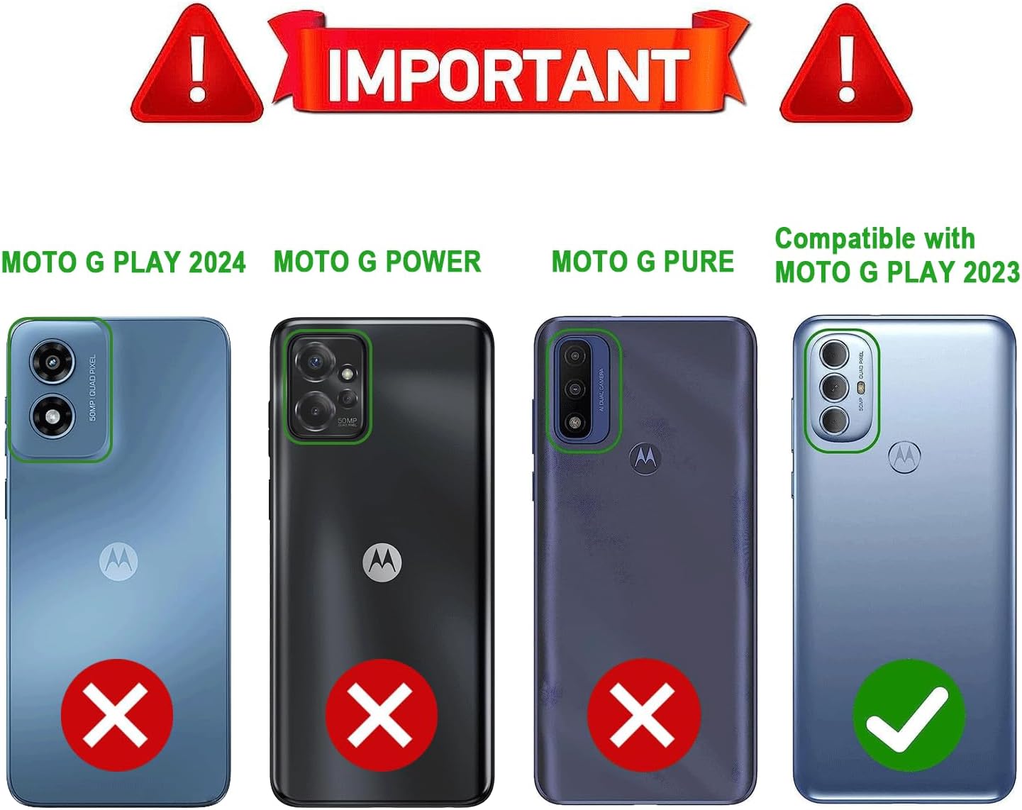 LeYi Funda para Moto G Play 2023 Funda para Motorola G Play 2023 con 2 protectores de pantalla, resistente 3 en 1 de grado militar, funda a prueba