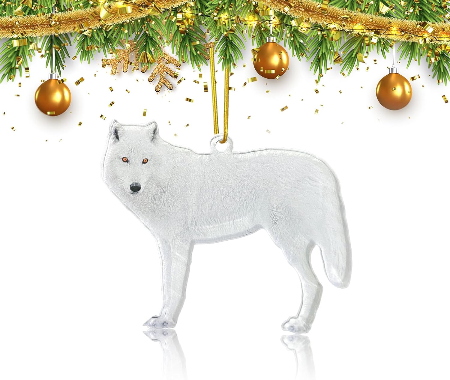 Adornos de animales para árbol de Navidad, exquisito adorno acrílico de doble impresión para decoración de árbol de Navidad, decoración de sala de