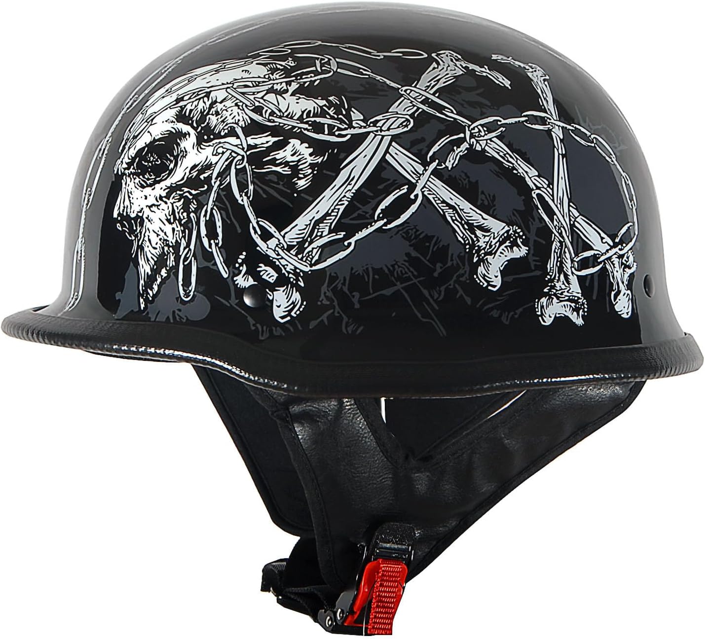 1Storm Casco de motocicleta de media cara estilo alemán aprobado por DOT HKY602