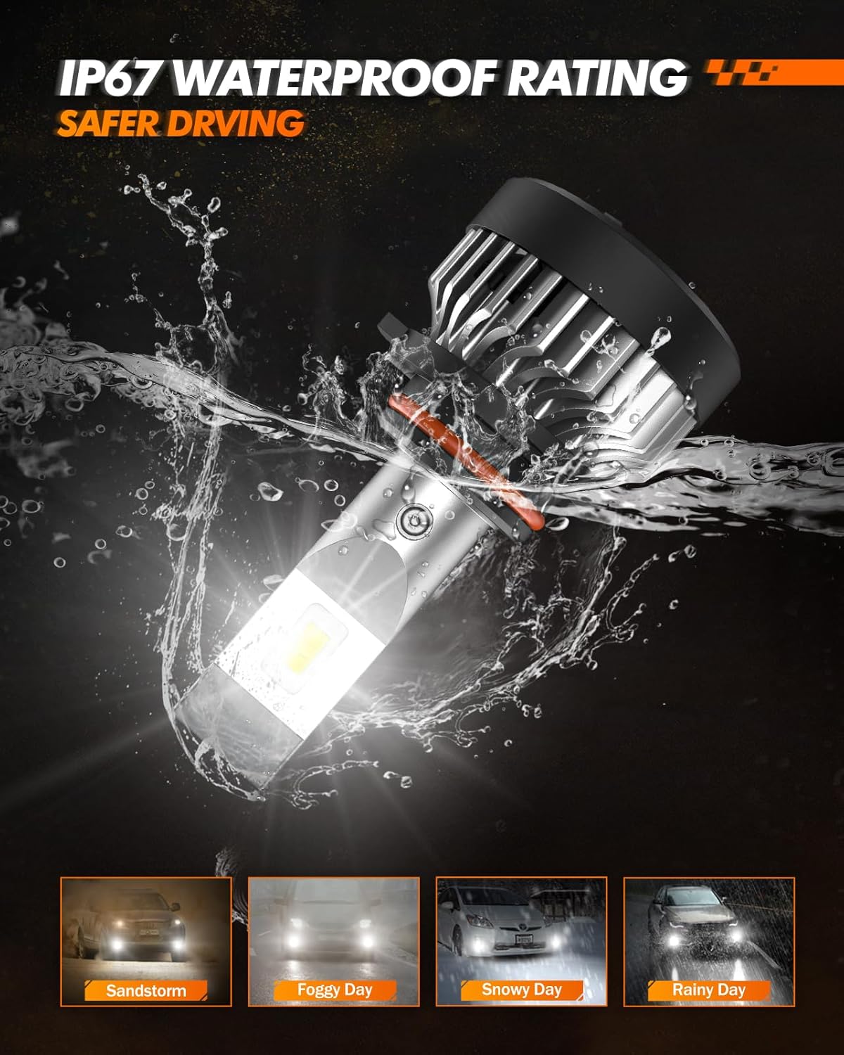 SEALIGHT HB4 9006 Bombillas LED antiniebla o DRL, 10000LM 600% brillo, bombillas LED HB4 9006 para automóvil, 6500 K blanco frío penetración fuerte,