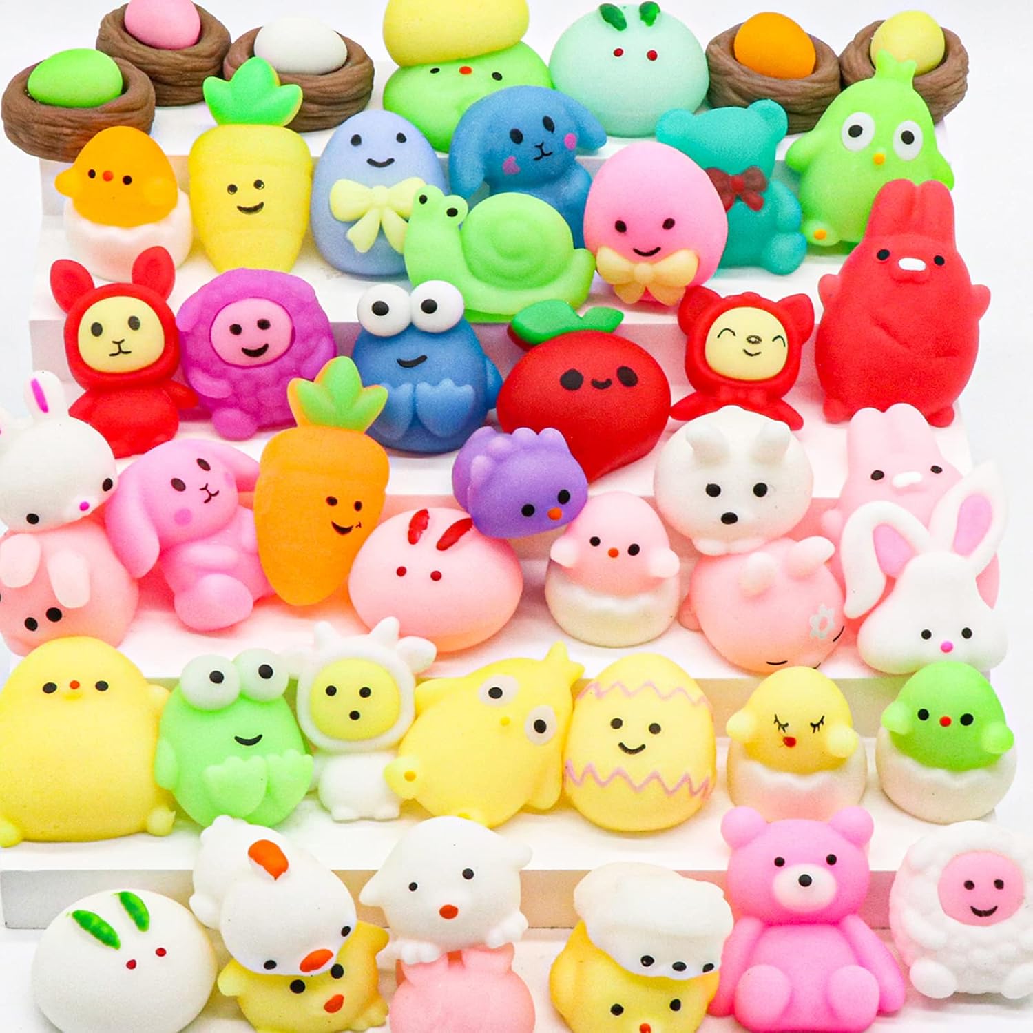 50 juguetes esponjosos Mochi de Pascua para aliviar el estrés para niños y niñas, regalos de fiesta de Pascua, ideales para niños