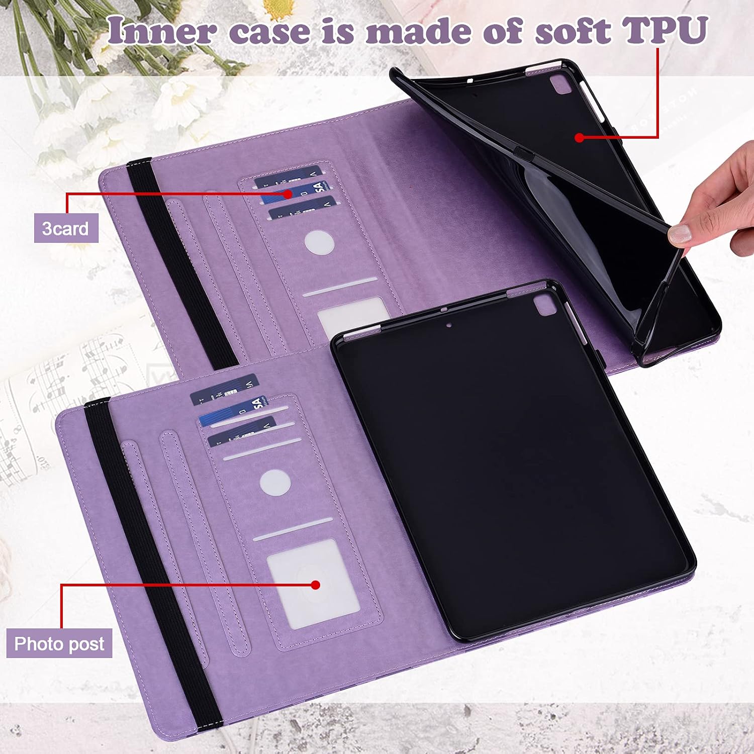 Funda para Xiaomi Redmi Pad 10.61 Pulgadas 2022, Diseño En Relieve Deer&Tree PU Funda De Cuero Con Soporte Para Pluma Banda Elástica Para Redmi Pad