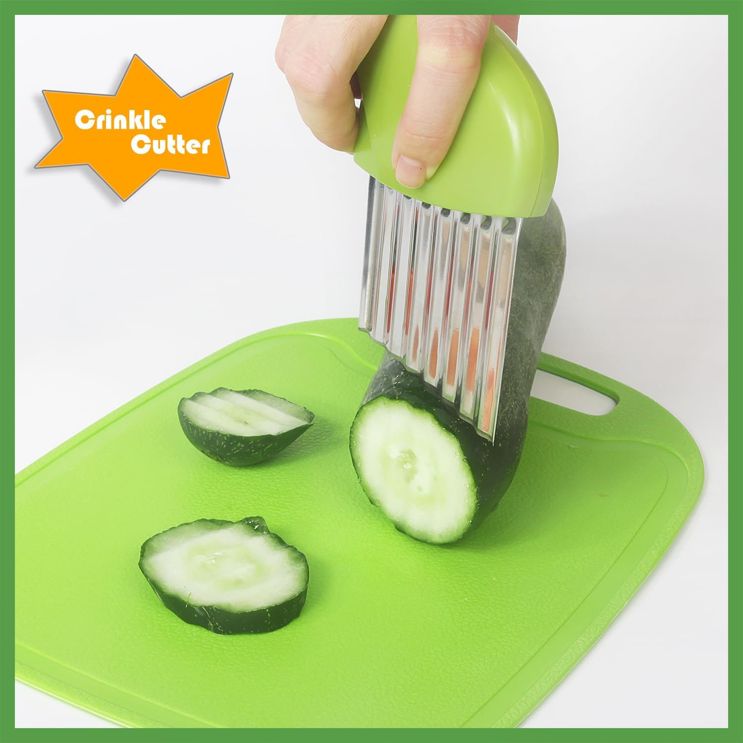 Tellshun Juego de cuchillos de cocina para niños de 9 piezas, cuchillos para cocina real con tabla de cortar y pelador, cortador de sándwich, bordes
