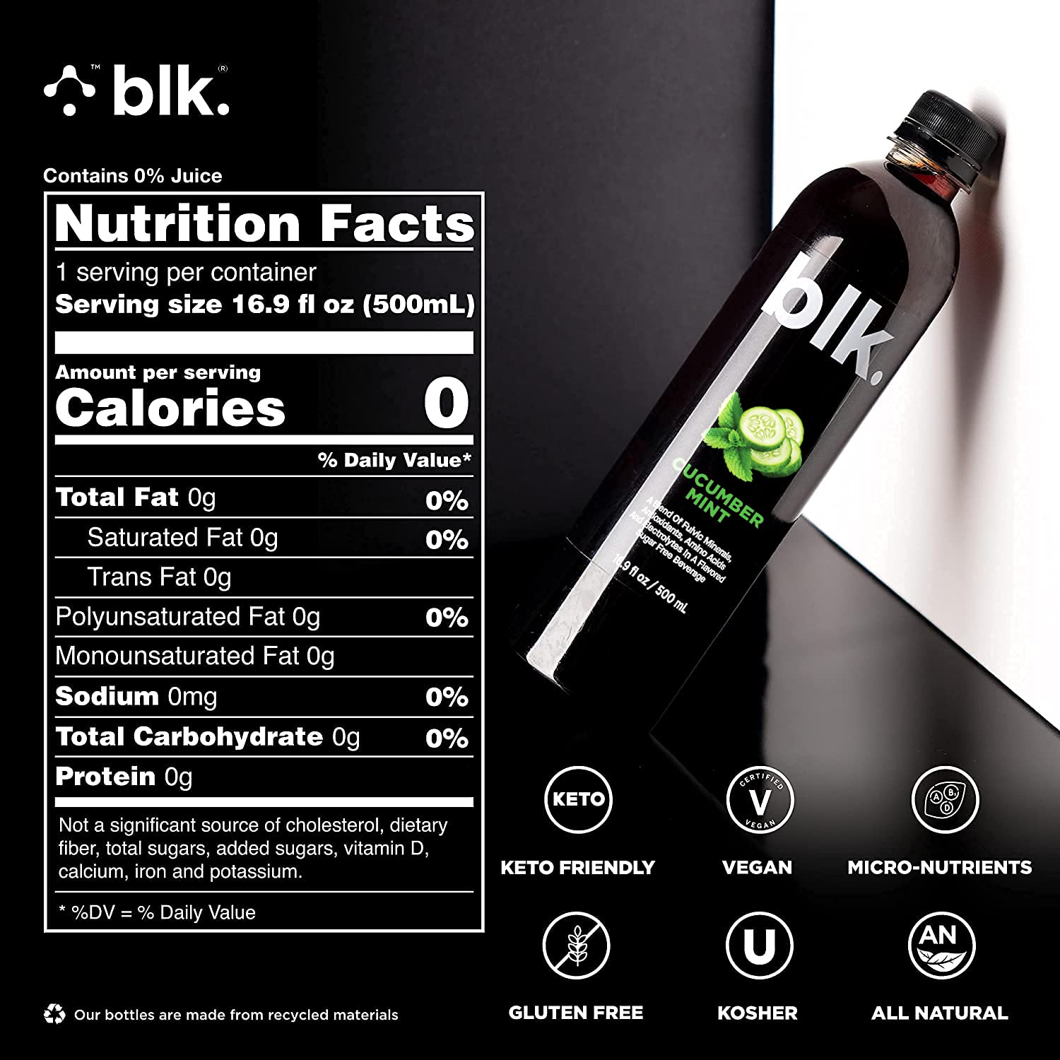 12ct Pepino Menta 16.9oz y 1ct Concentrated blk. Drops ph8+ y ácido fúlvico y húmico biodisponibles más de 77 minerales traza ayuda a reparar y