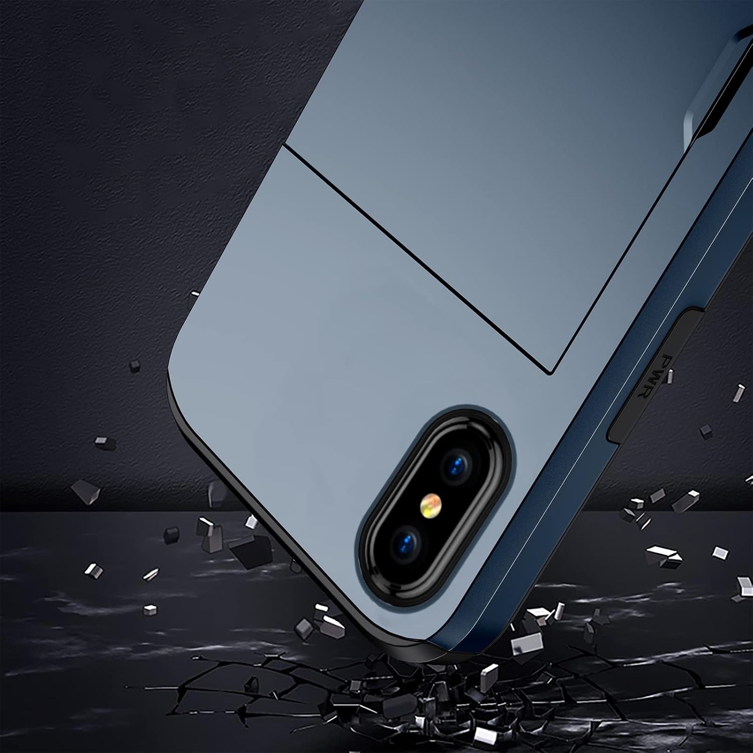 Asuwish Funda de teléfono para iPhone Xs Max con protector de pantalla de vidrio templado y tarjetero para tarjetas de crédito, funda rígida