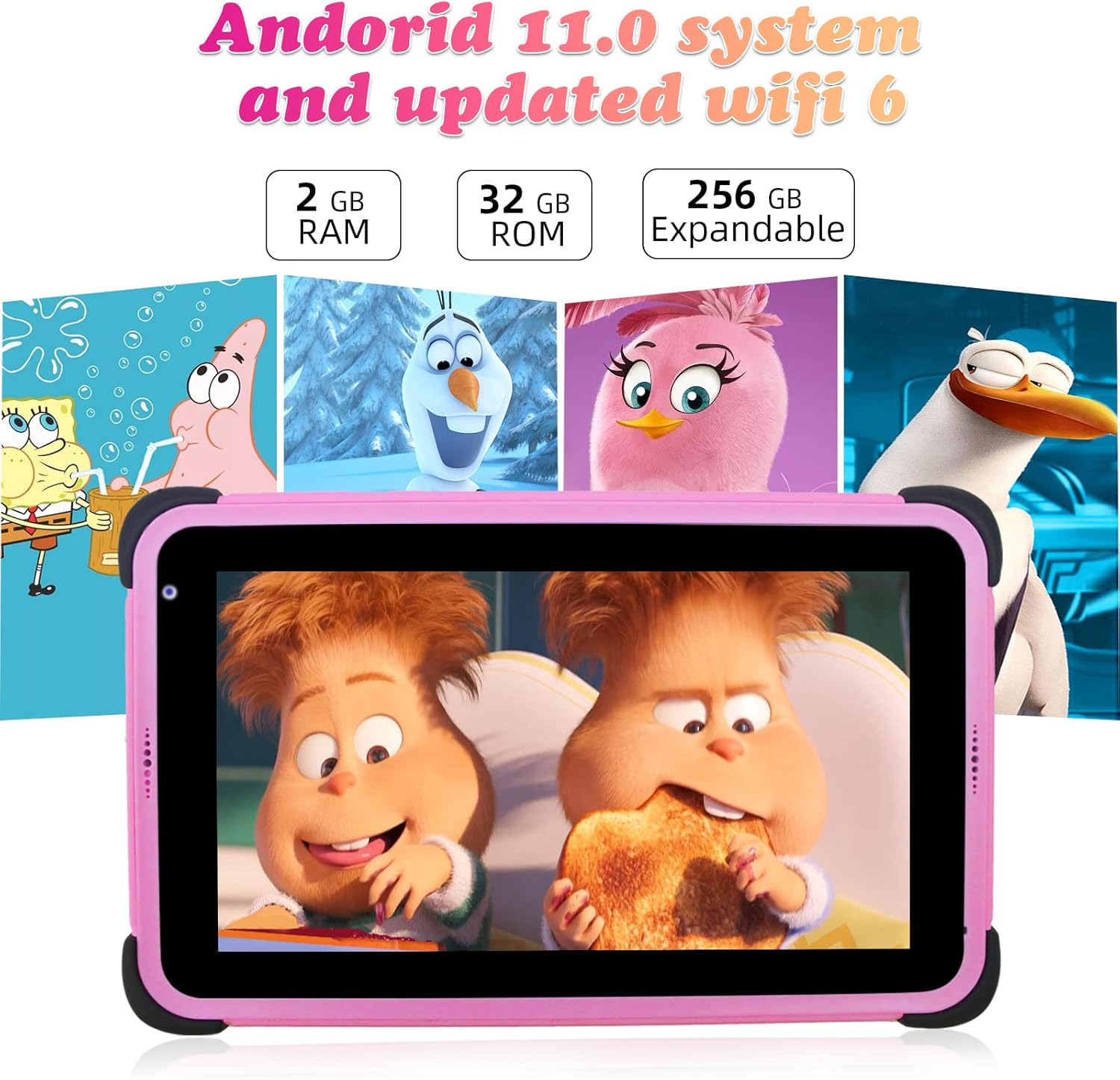 weelikeit Tablet para niños, tableta Android de 7 pulgadas para niños y niñas de 3 años en adelante, 2 GB de RAM y 32 GB de ROM, tabletas para niños