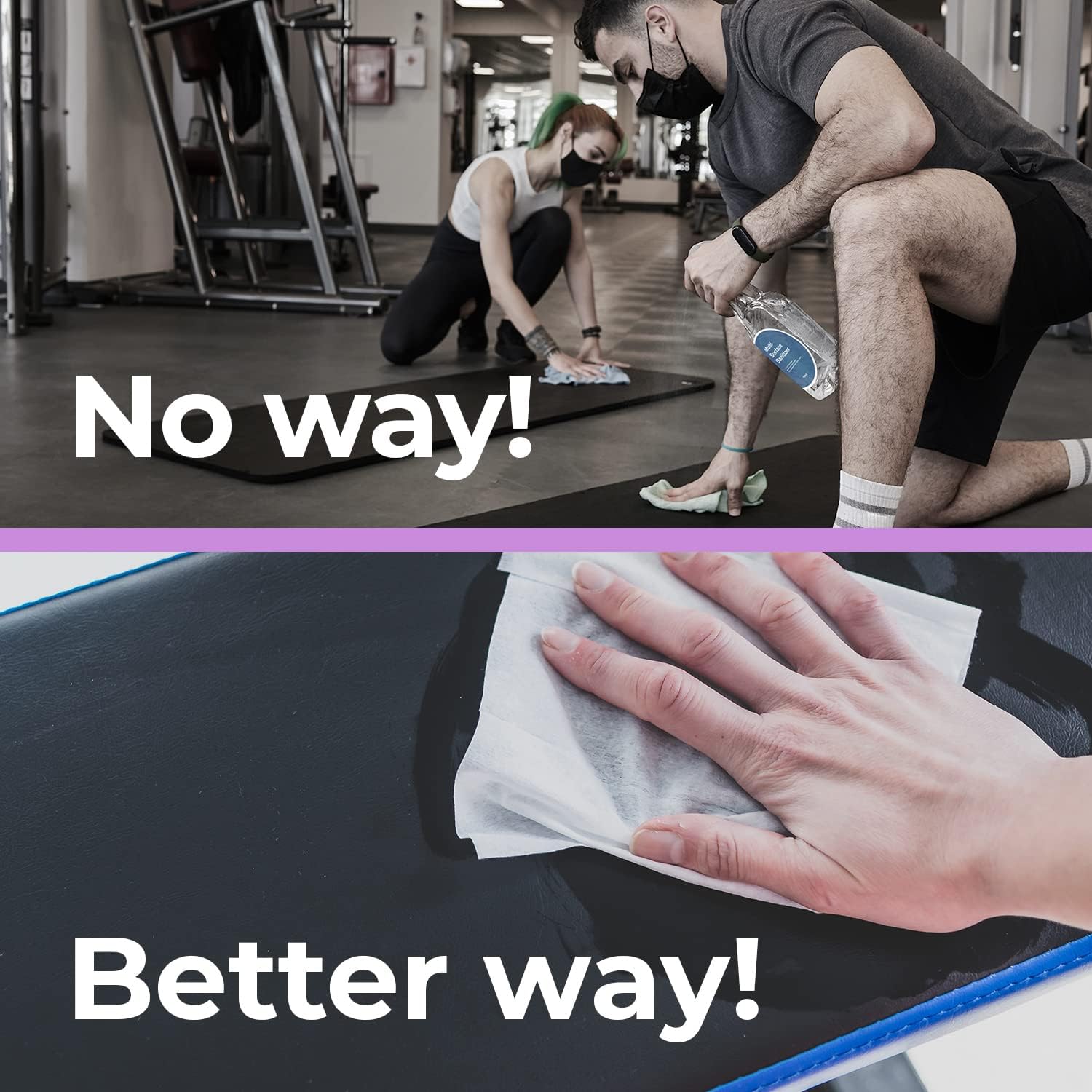 Wipex Toallitas de gimnasio, 700 unidades, toallitas grandes de 8 x 12 pulgadas con vinagre de limpieza y aceite esencial de lavanda refrescante