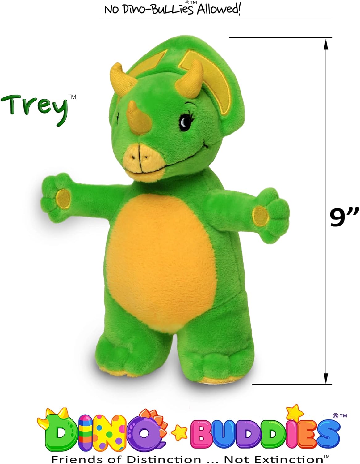 Dino-Buddies Lindo dinosaurio de peluche de juguete, Triceratops – Trey