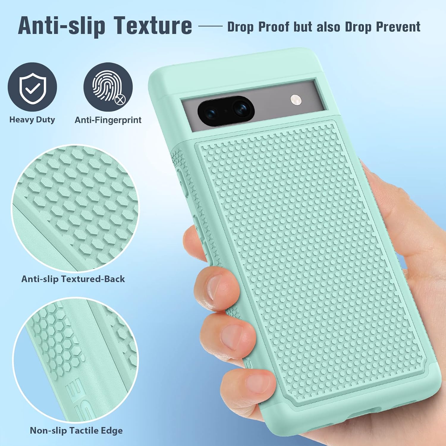 FNTCASE Funda para Google Pixel 7a funda protectora de doble capa resistente para teléfono celular, resistente a prueba de golpes, con parte trasera