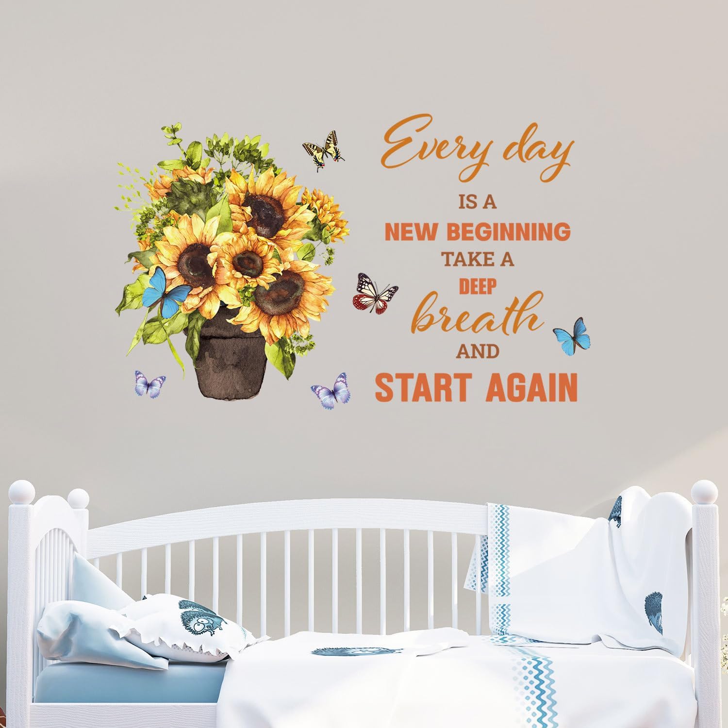 ADECALS Inspiration – Adhesivo decorativo para pared, diseño de diario es un nuevo comienzo, toma una respiración profunda y estrella de nuevo, con