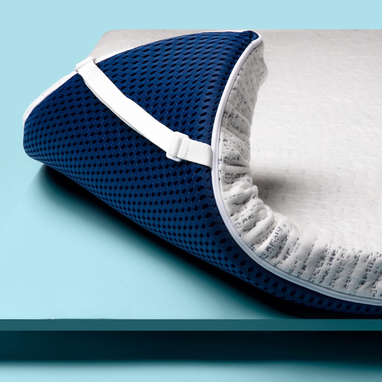Cubre colchón de viscogel de 3 pulgadas de grosor con ventilación, Memory Foam, Azul