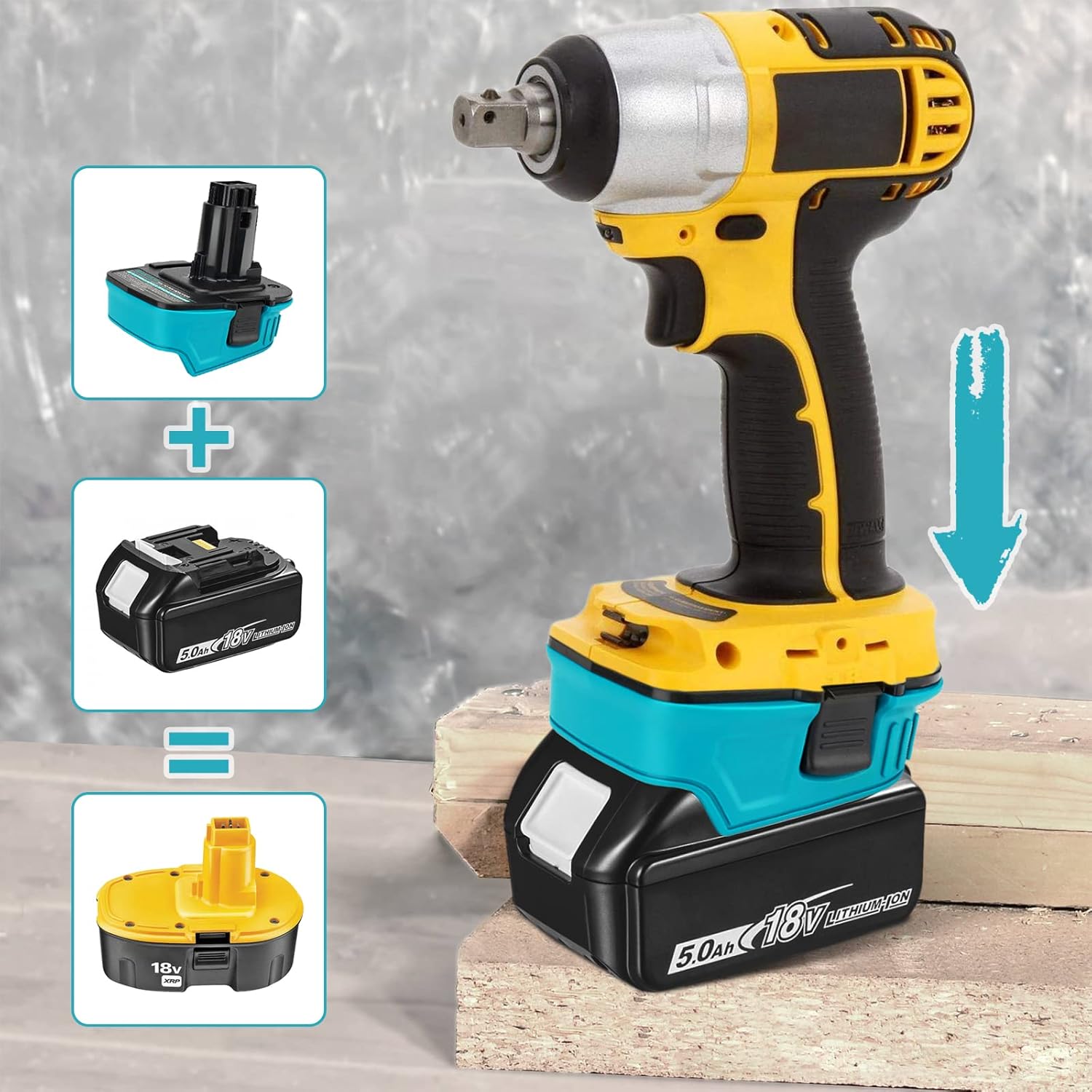 Adaptador de batería para Makita DCA1820 18V compatible con Makita Lithium Battery Convert para DeWalt CA1820 18V DC9180 DC9096 Uso de herramientas