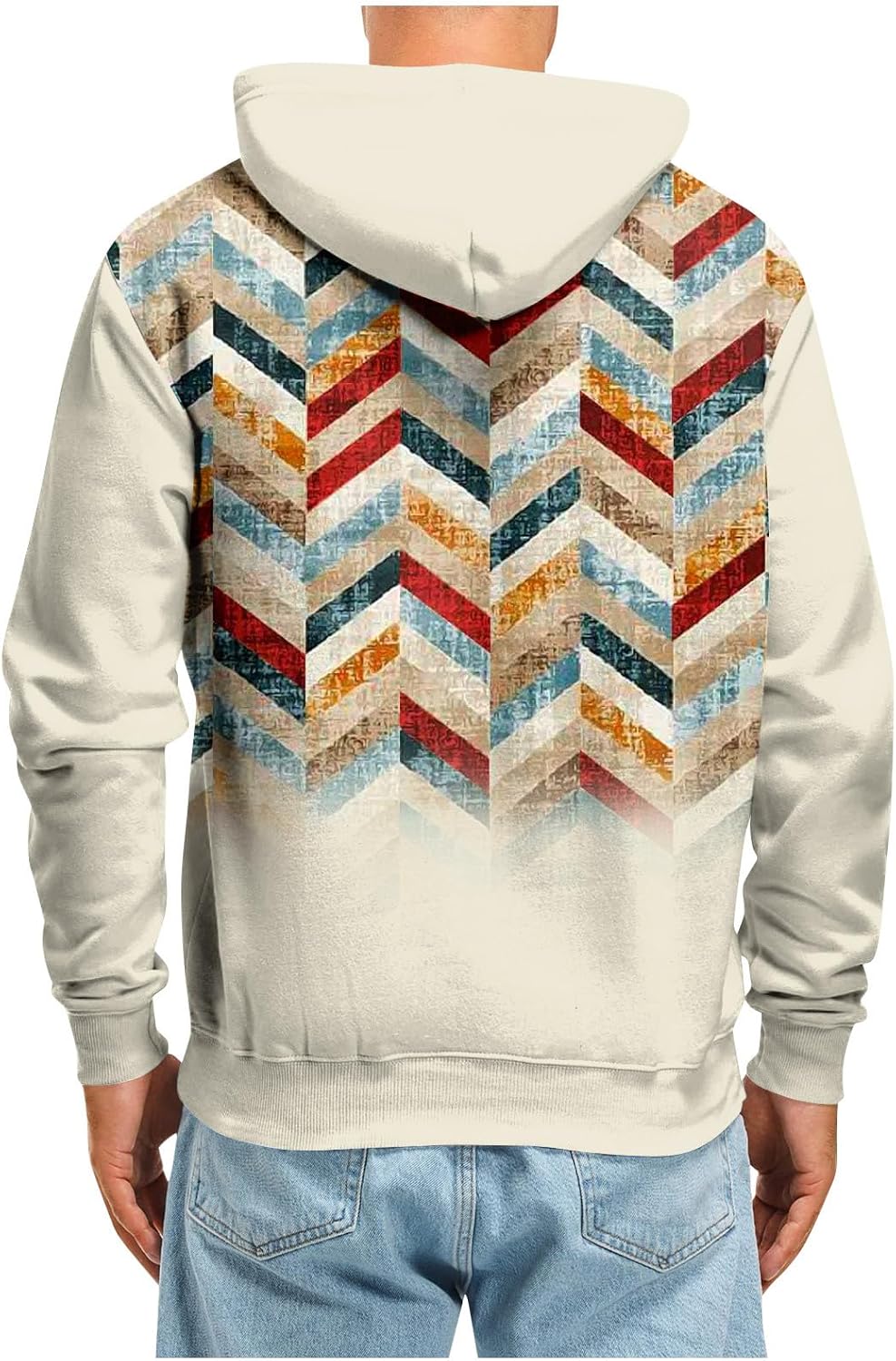WENKOMG1 Sudaderas con capucha para hombre, manga larga, casual, estampada, para invierno, otoño, artística, con bolsillo
